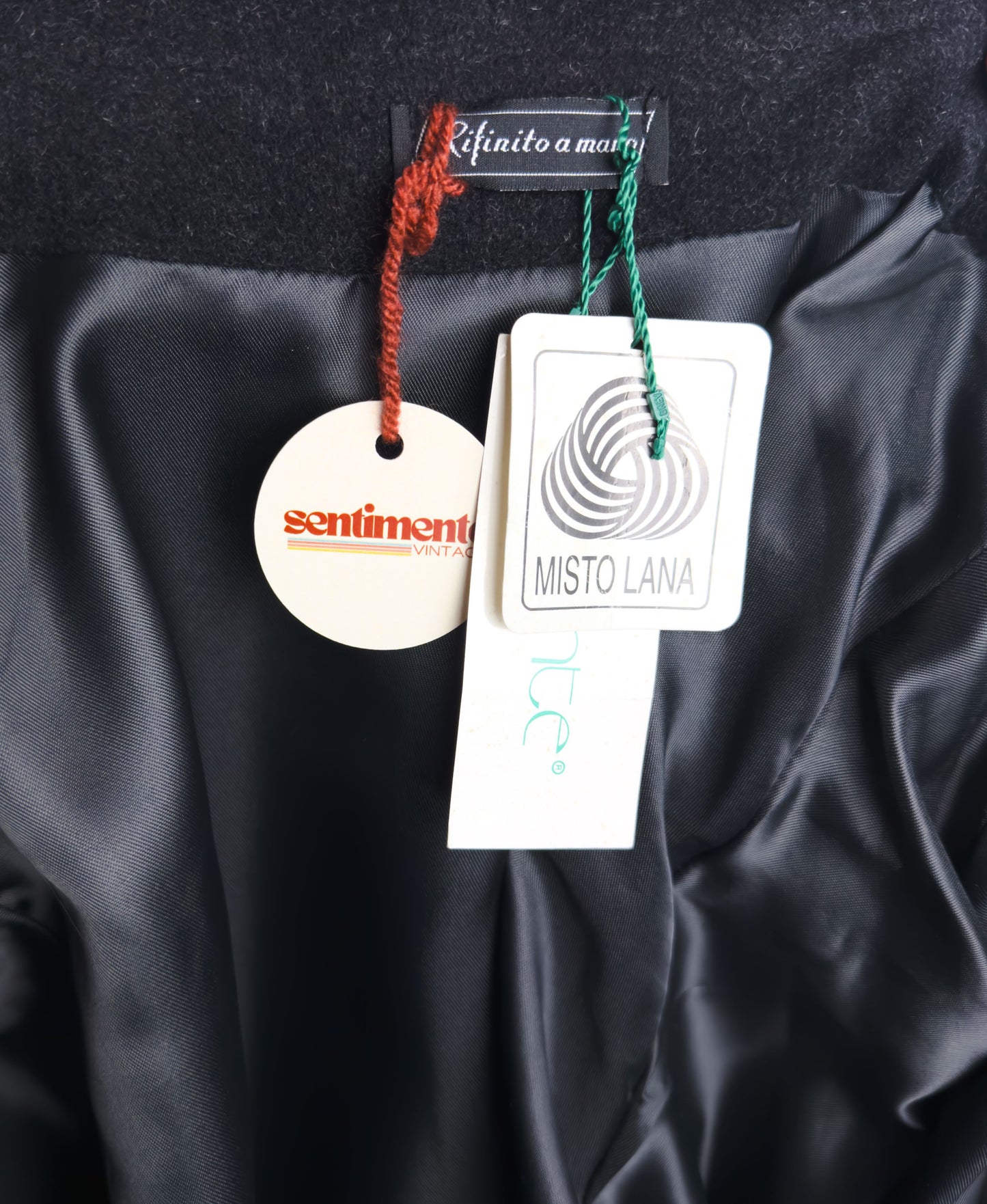 Cappotto Vintage Donna in Lana Grigio Scuro - Made in Italy