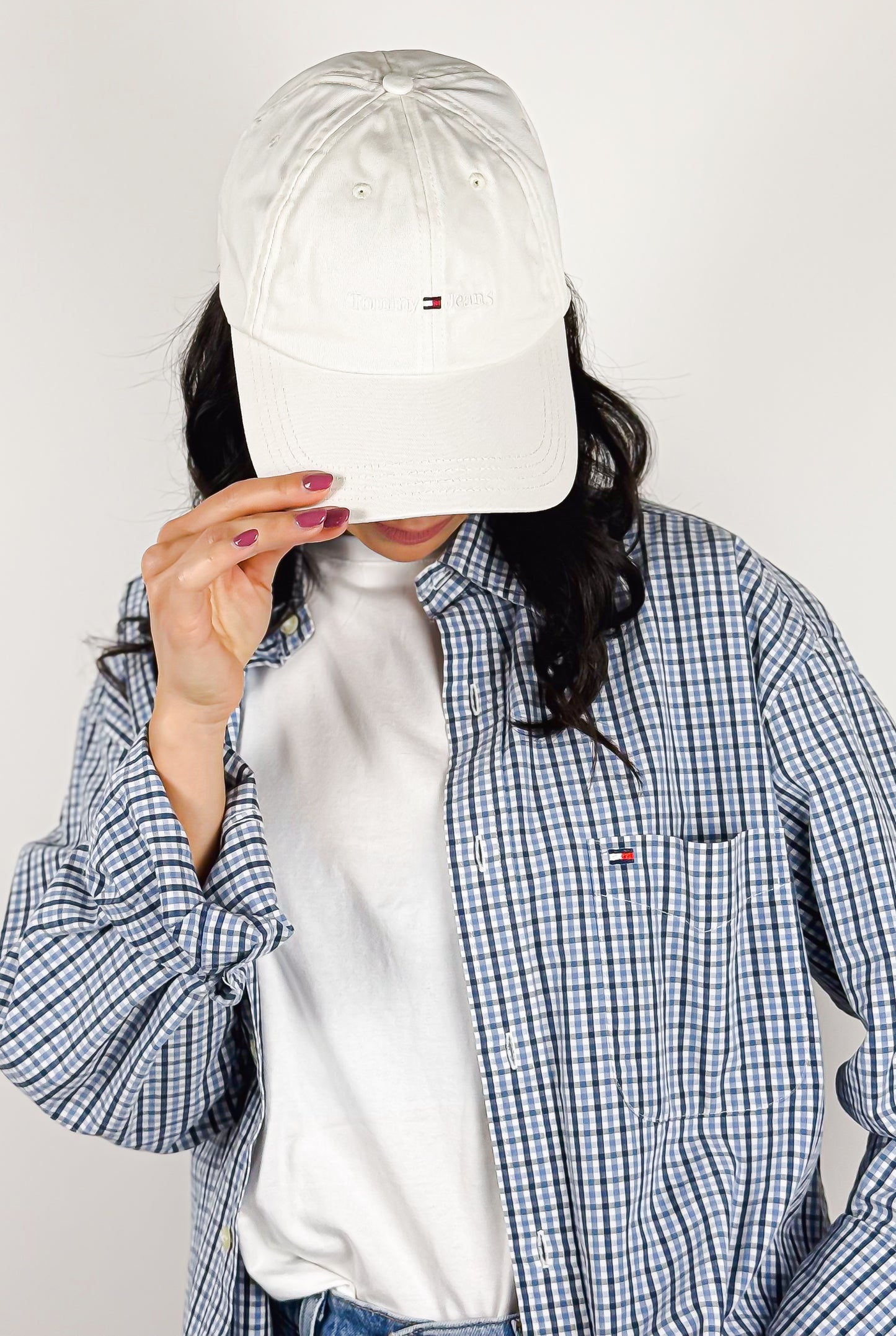 CAPPELLO CON VISIERA TOMMY HILFIGER BIANCO IN COTONE