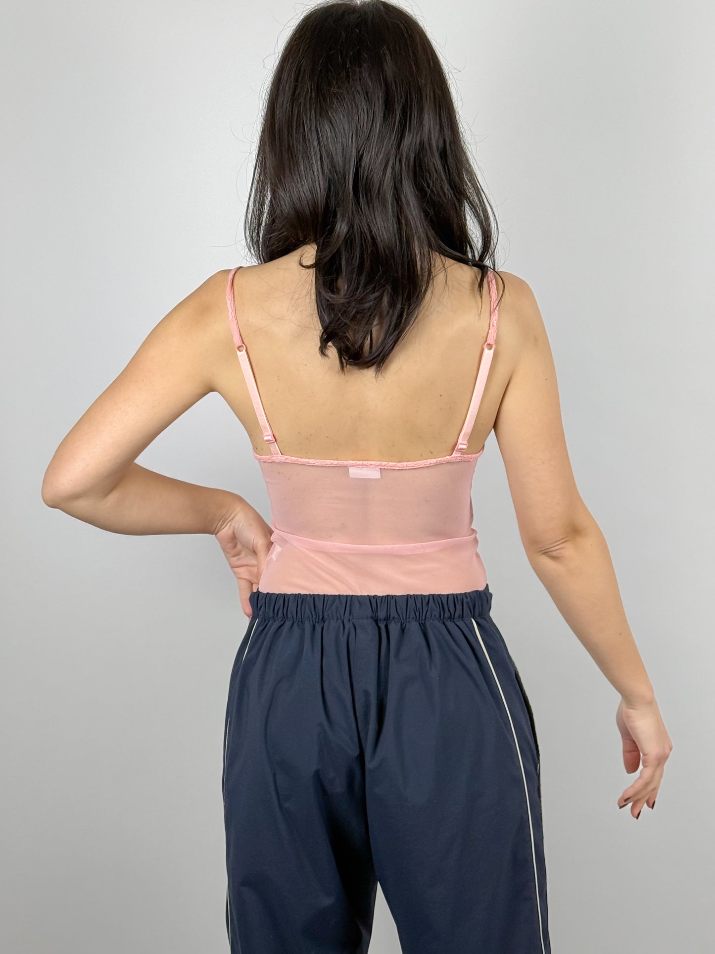 HAUT DE LINGERIE ROSE TRANSPARENT