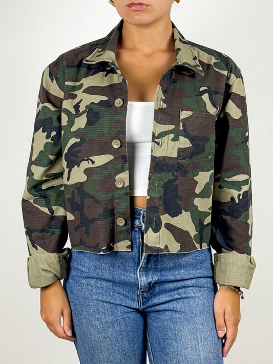 Giacca Crop Top Dickies Vintage Militare Camouflage - Taglia XS