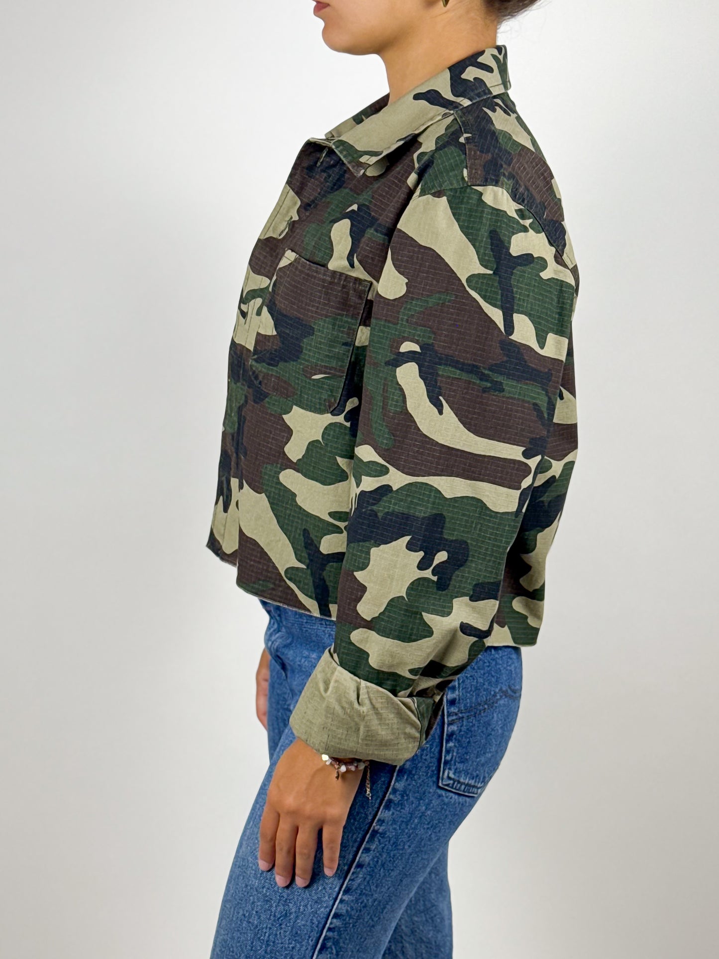 Giacca Crop Top Dickies Vintage Militare Camouflage - Taglia XS
