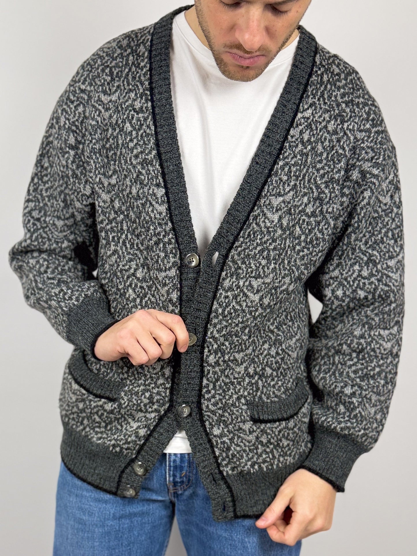 Cardigan Vintage in Lana Vergine - Made in Italy