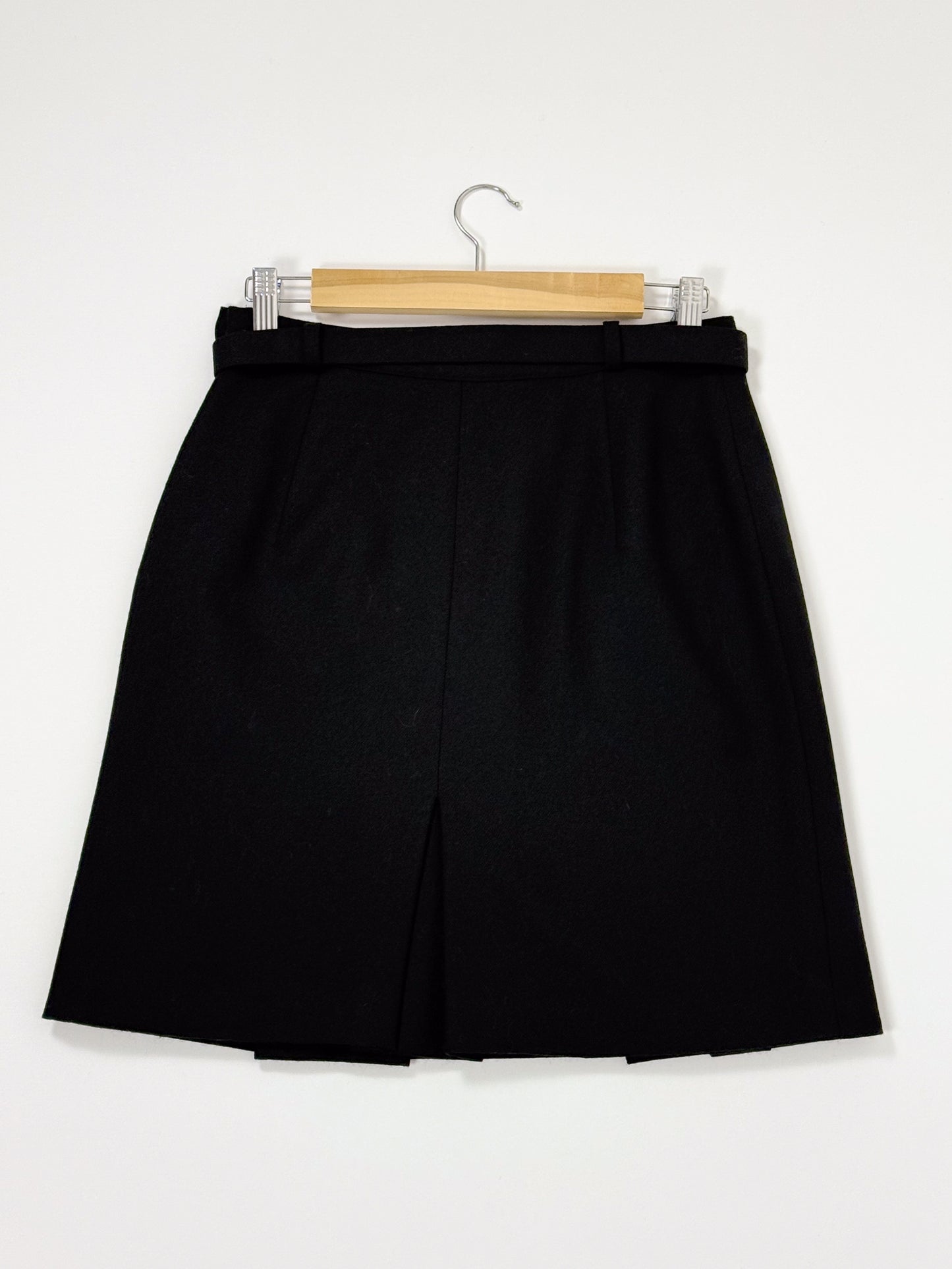 BLACK VIRGIN WOOL SKIRT