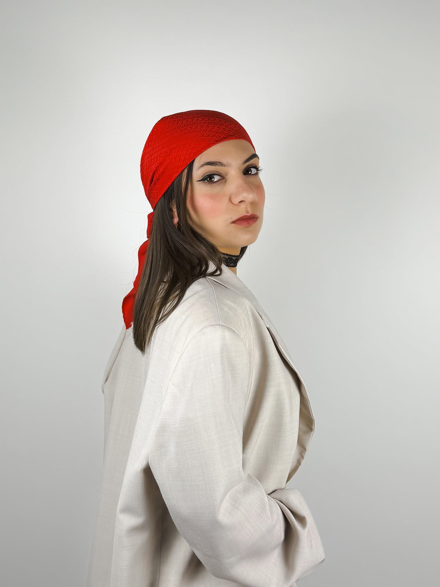 foulard rosso vintage