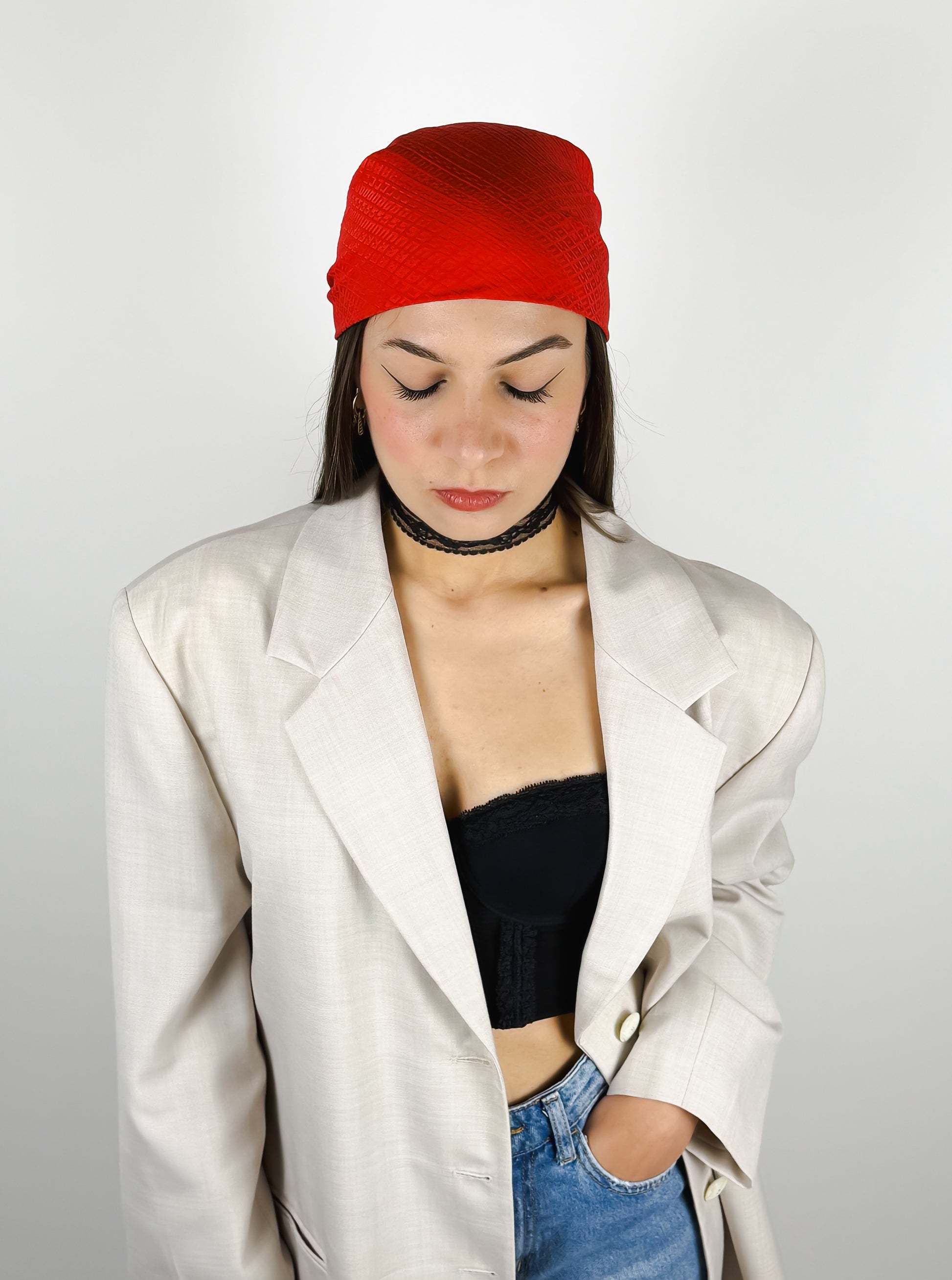 foulard rosso vintage