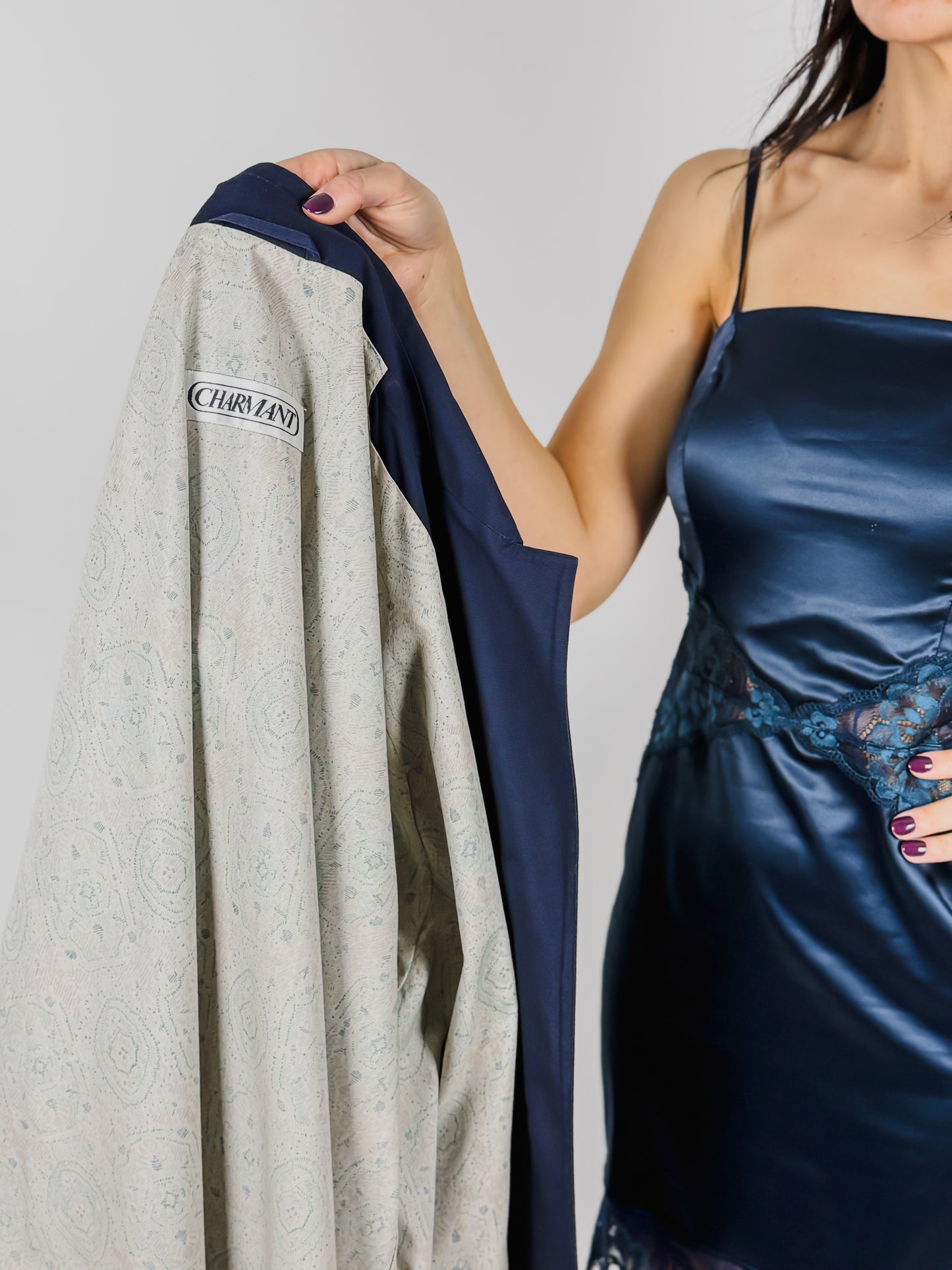 TRENCH COAT DA DONNA BLUE NAVY VINTAGE