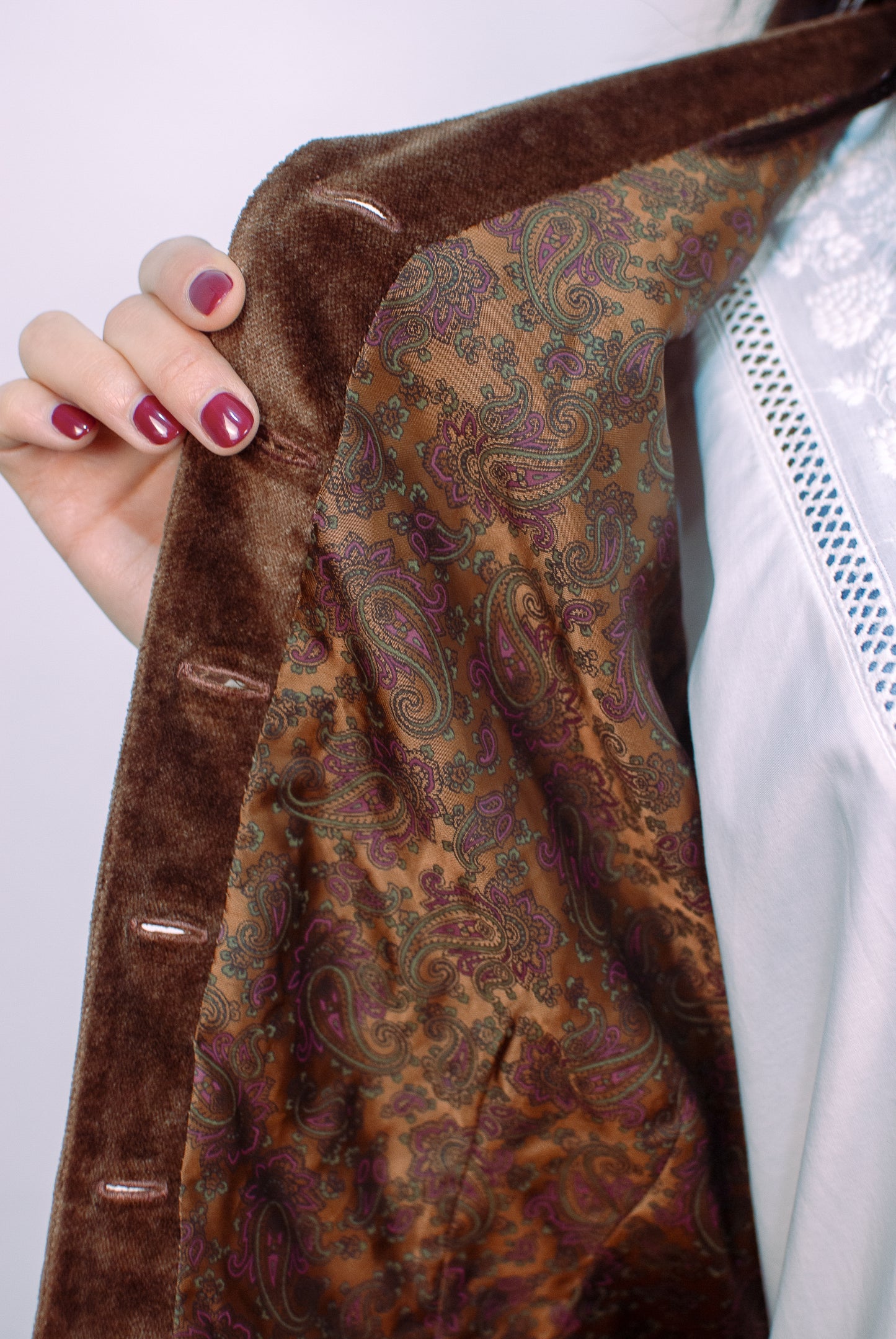BROWN VELVET VEST