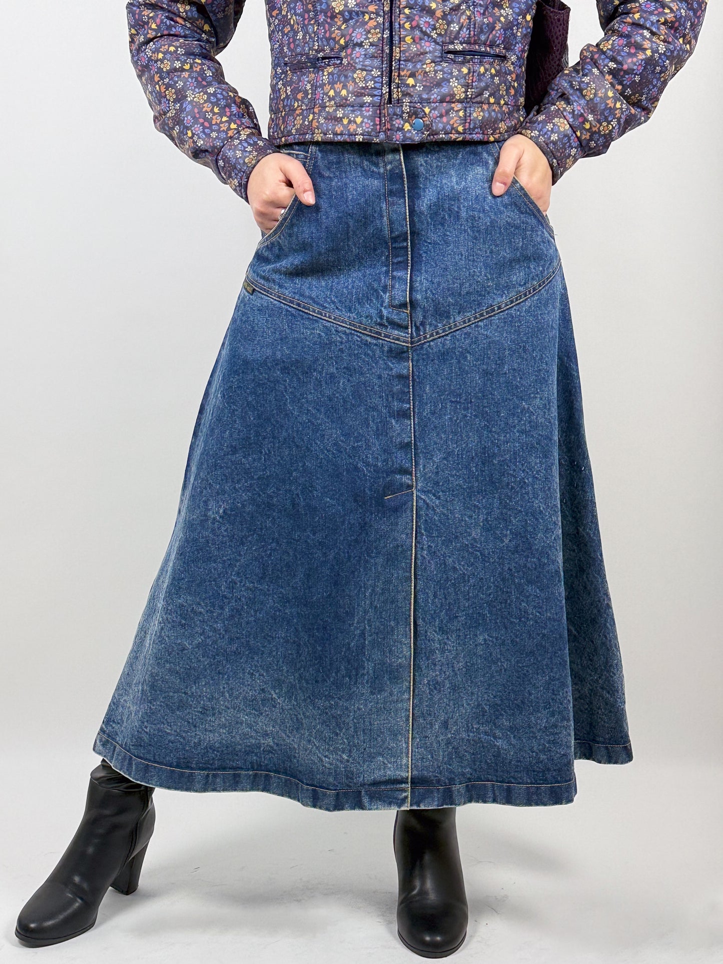 Y2K LONG DENIM SKIRT