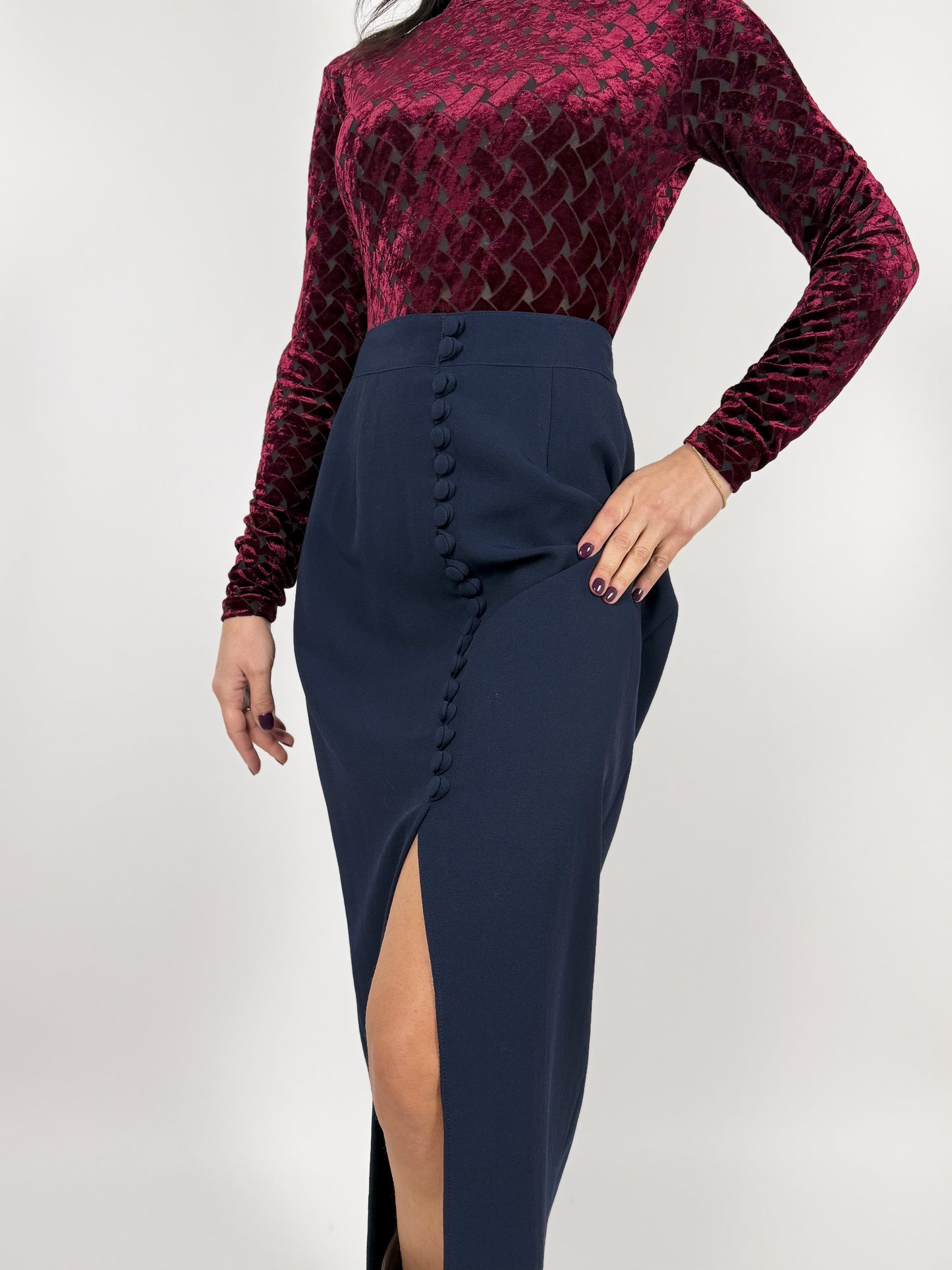 PENCIL SKIRT WITH BUTTONS