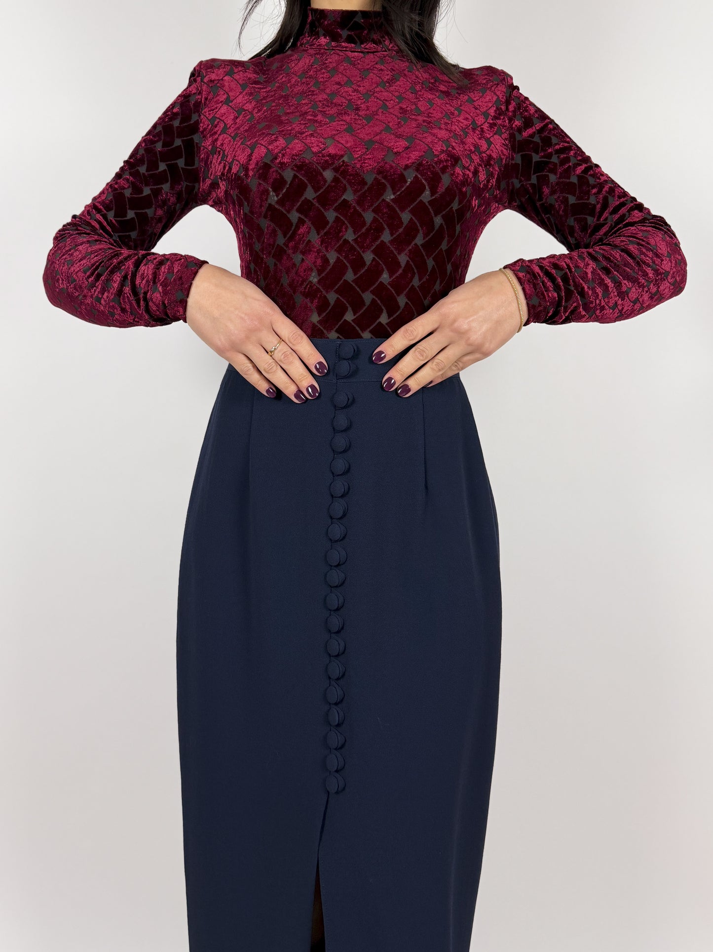 PENCIL SKIRT WITH BUTTONS