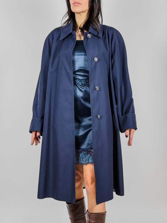 TRENCH COAT DA DONNA BLUE NAVY VINTAGE