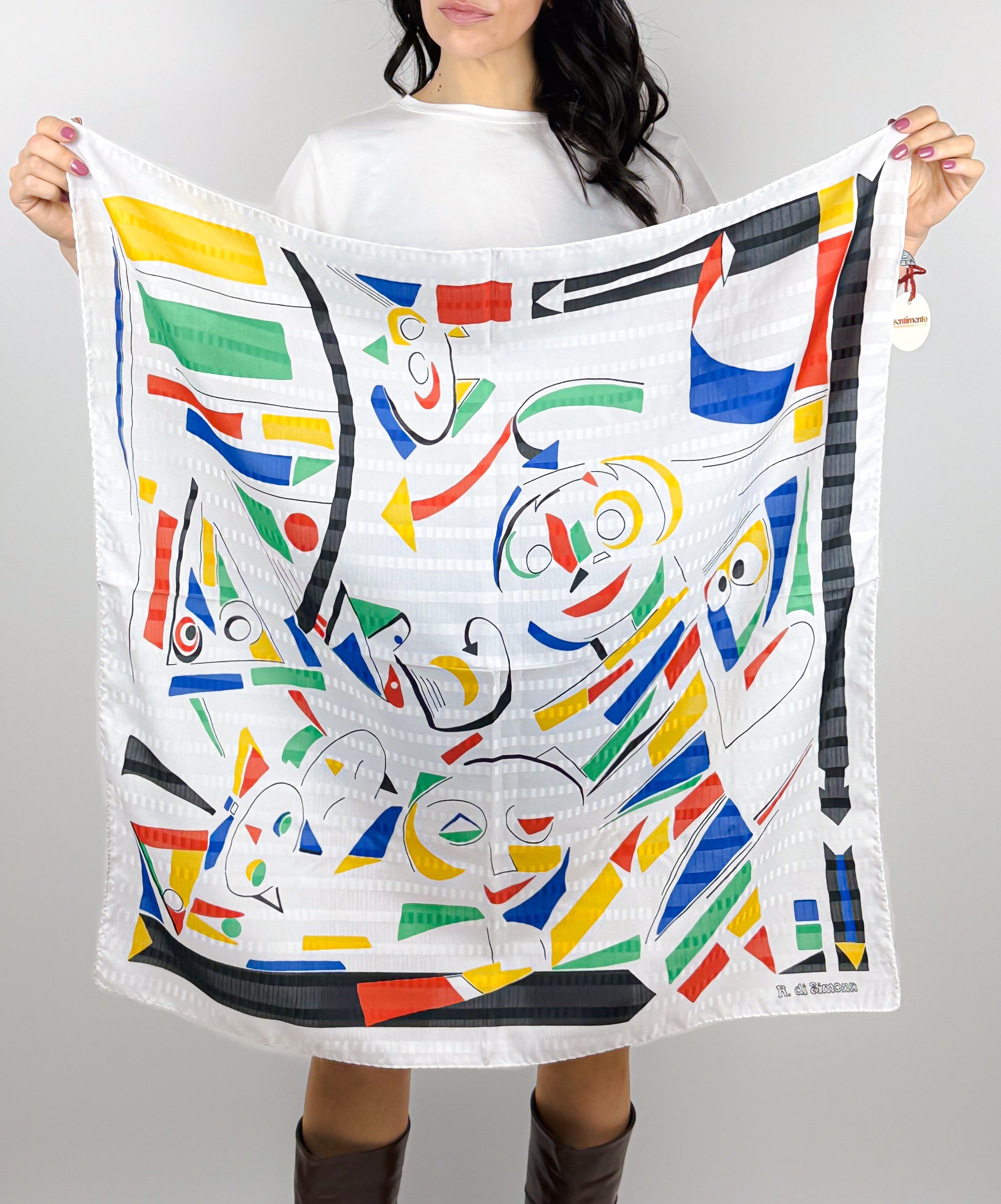 foulard vintage geometrico