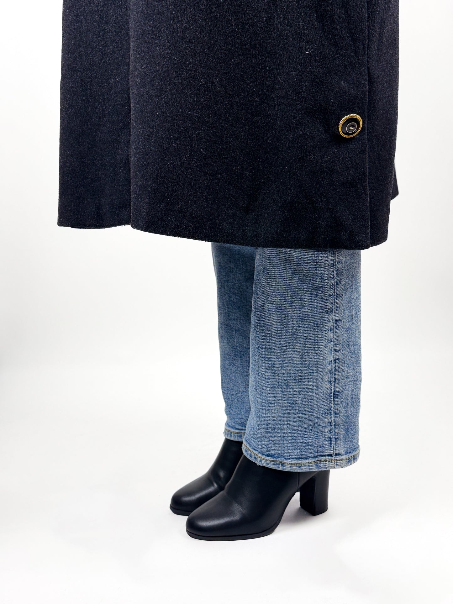 Cappotto Vintage Donna in Lana e Cashmere Grigio - Made in Italy