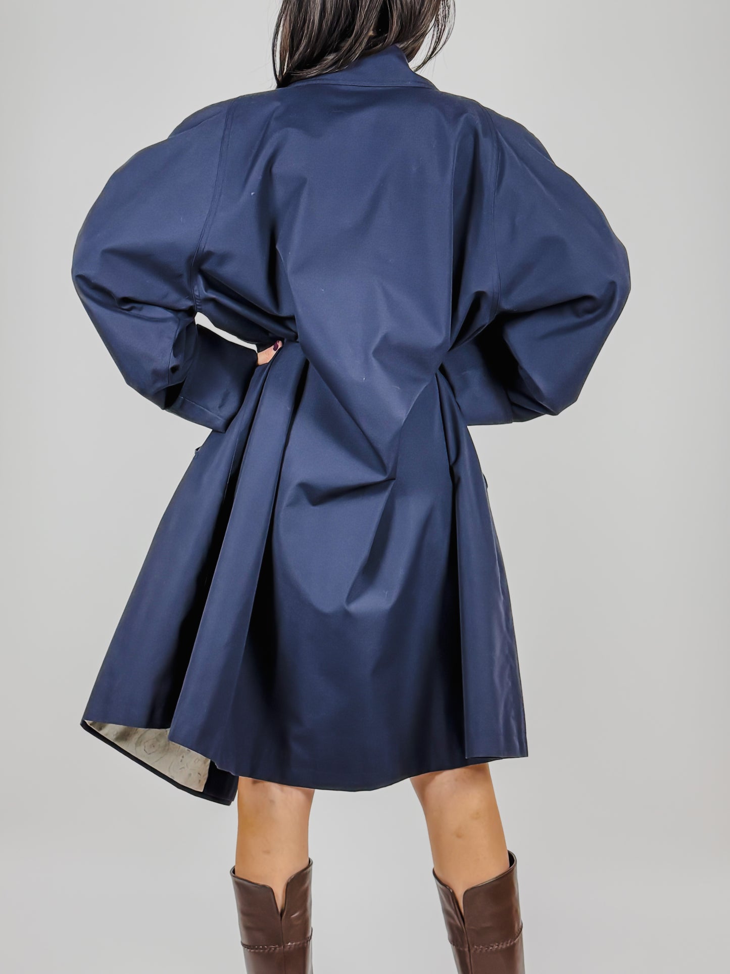 TRENCH COAT DA DONNA BLUE NAVY VINTAGE