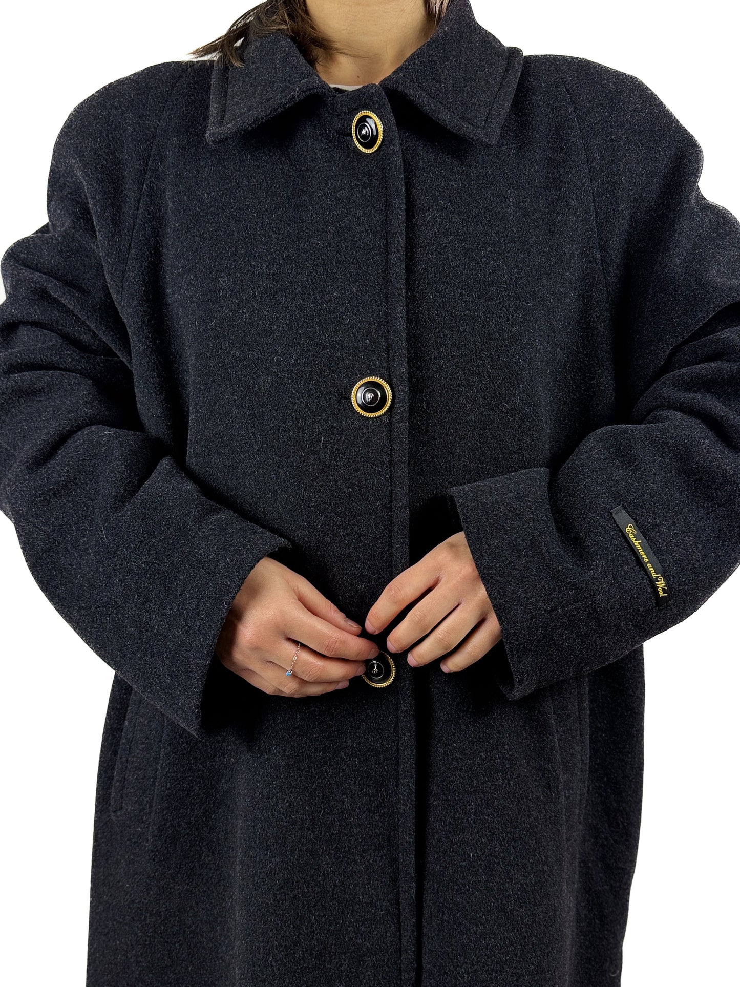 Cappotto Vintage Donna in Lana e Cashmere Grigio - Made in Italy