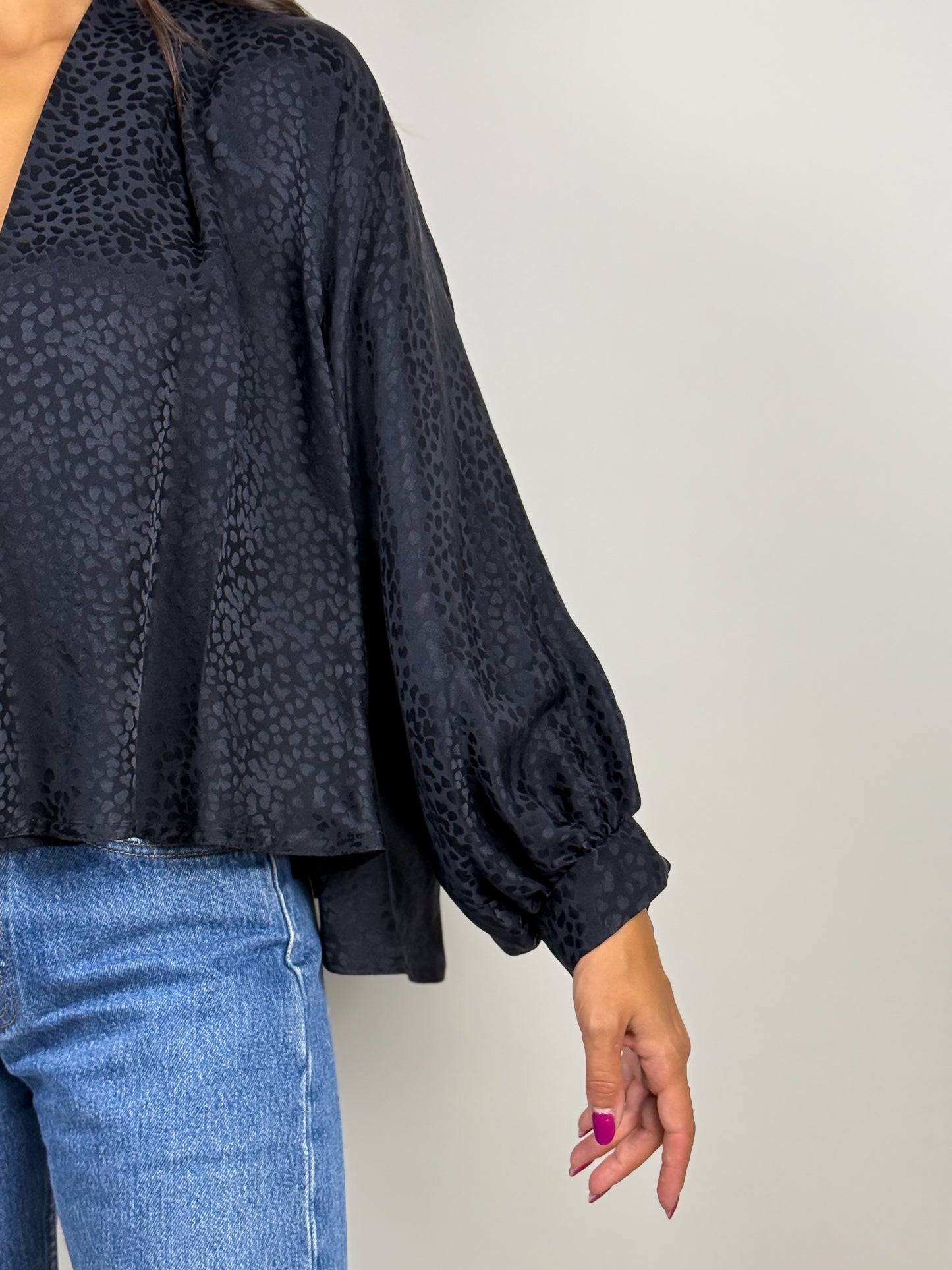 Bolero Vintage nero in Pura Seta - Anni '80