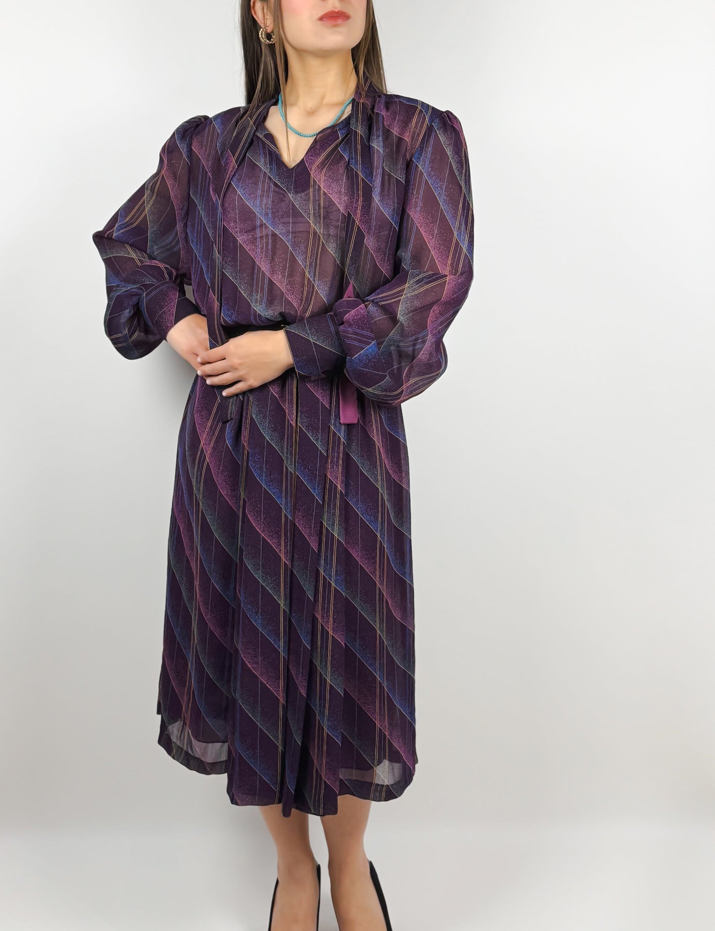 ABITO VINTAGE ANNI 70 VIOLA