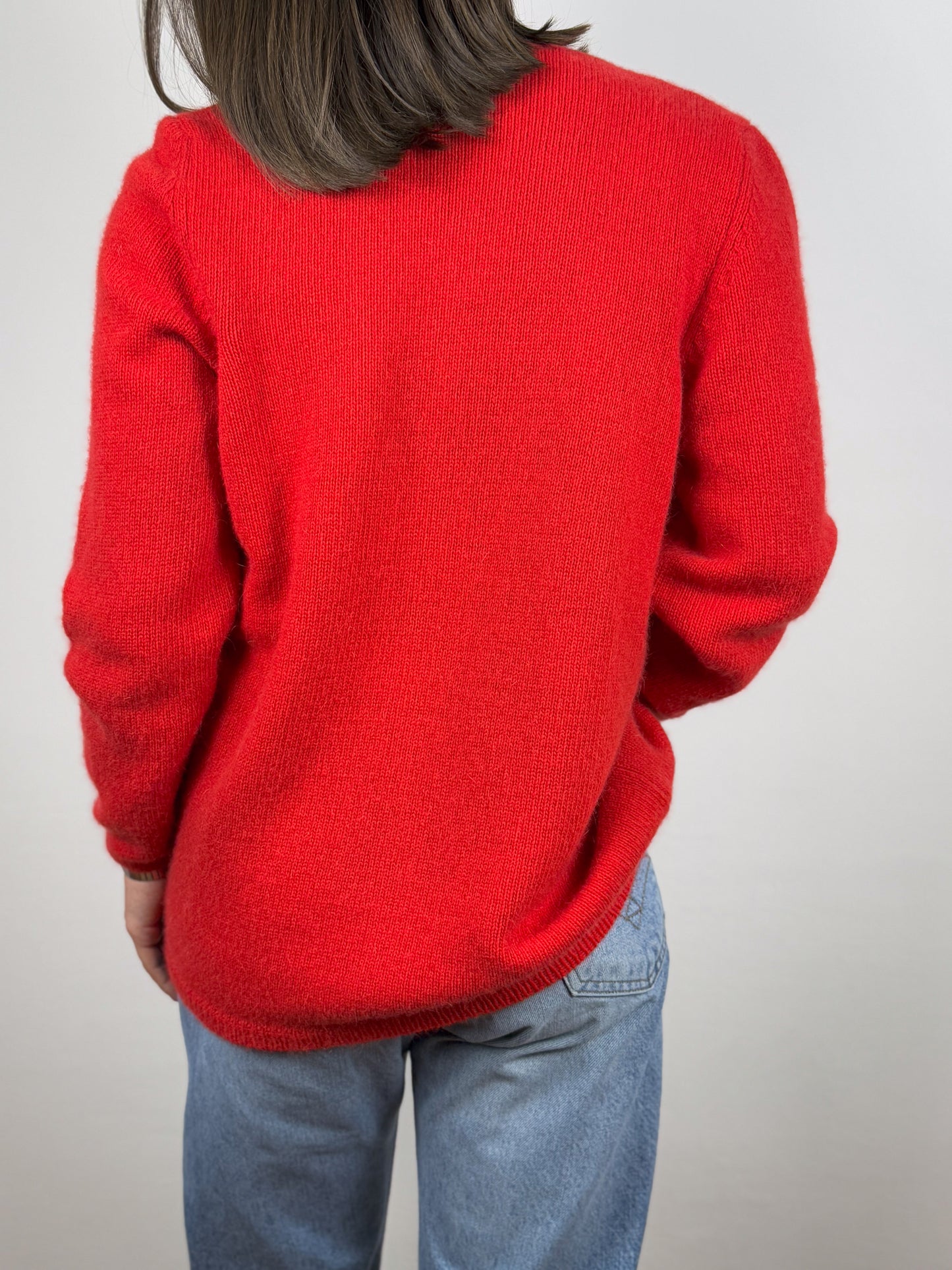 CARDIGAN ANGORA ROSSO ANNI ‘80