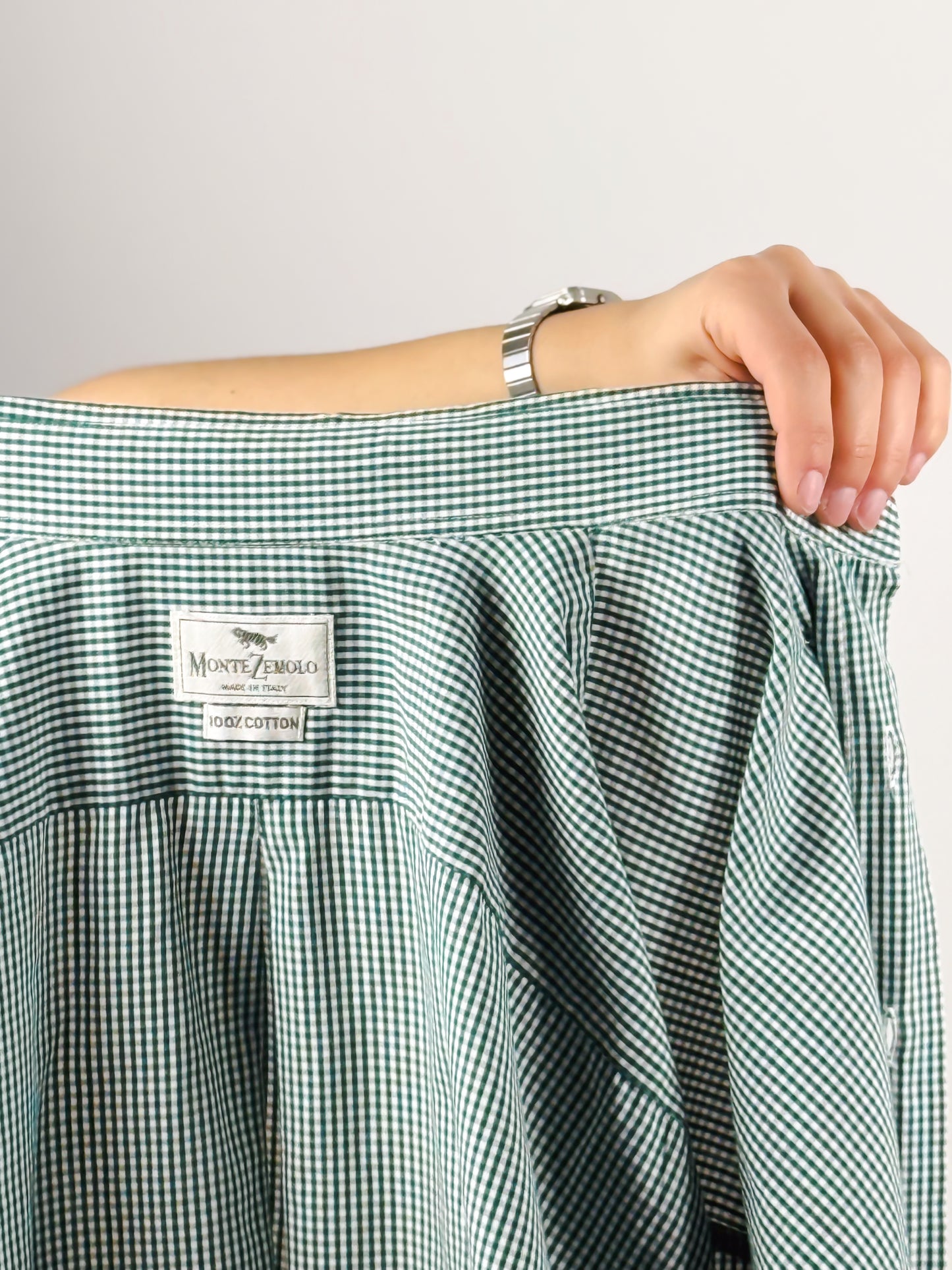 CAMICIA STAMPA VICHY VERDE
