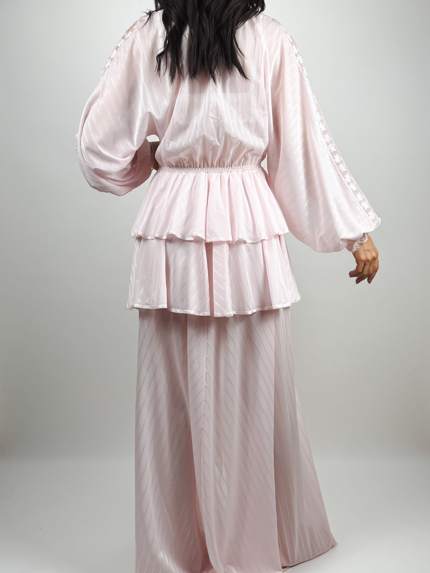 VESTAGLIA ROMANTICA VINTAGE CON PIZZO E RICAMI