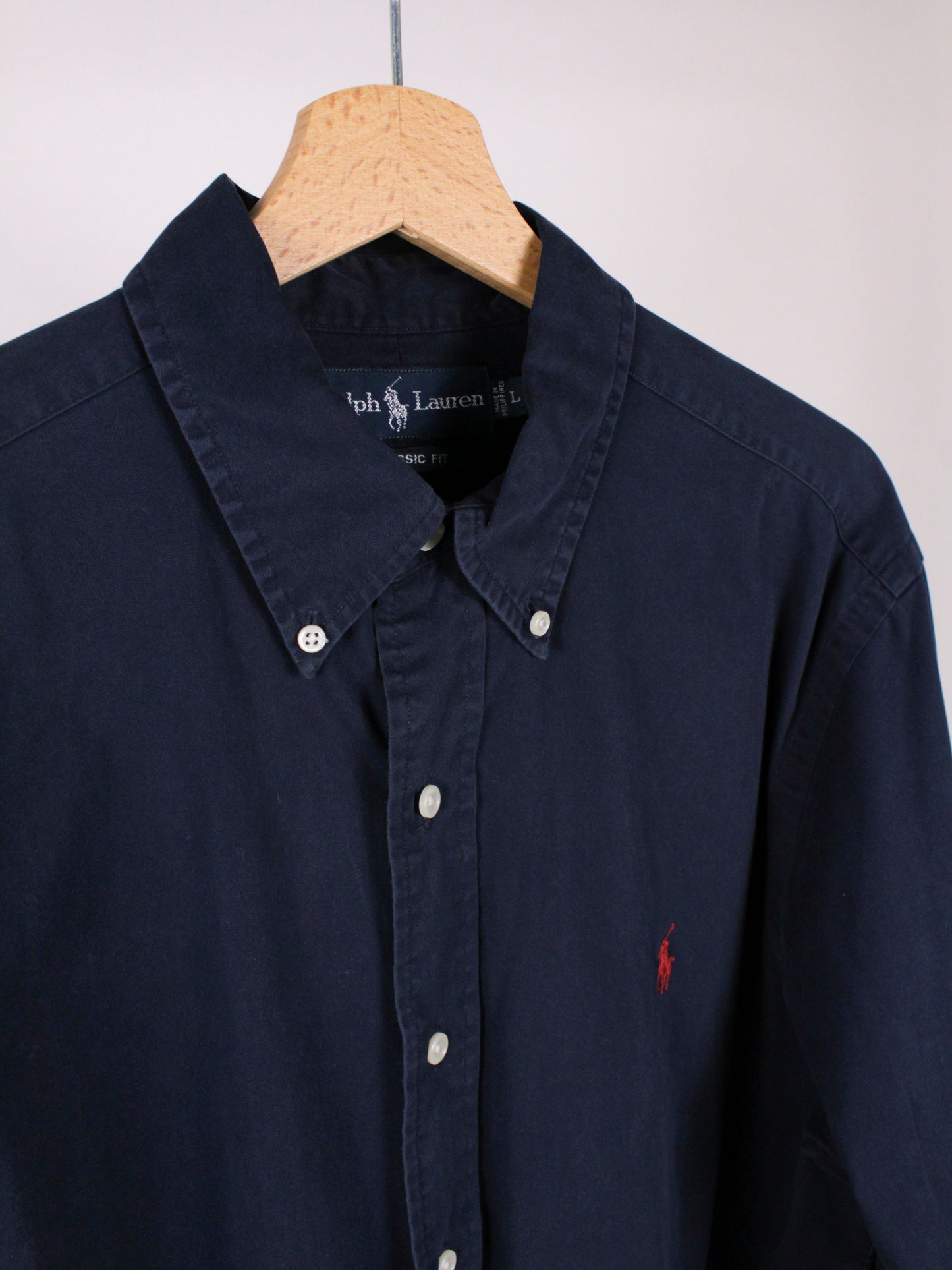 Camicia Ralph Lauren Classic Fit Blu Navy con Logo Ricamato