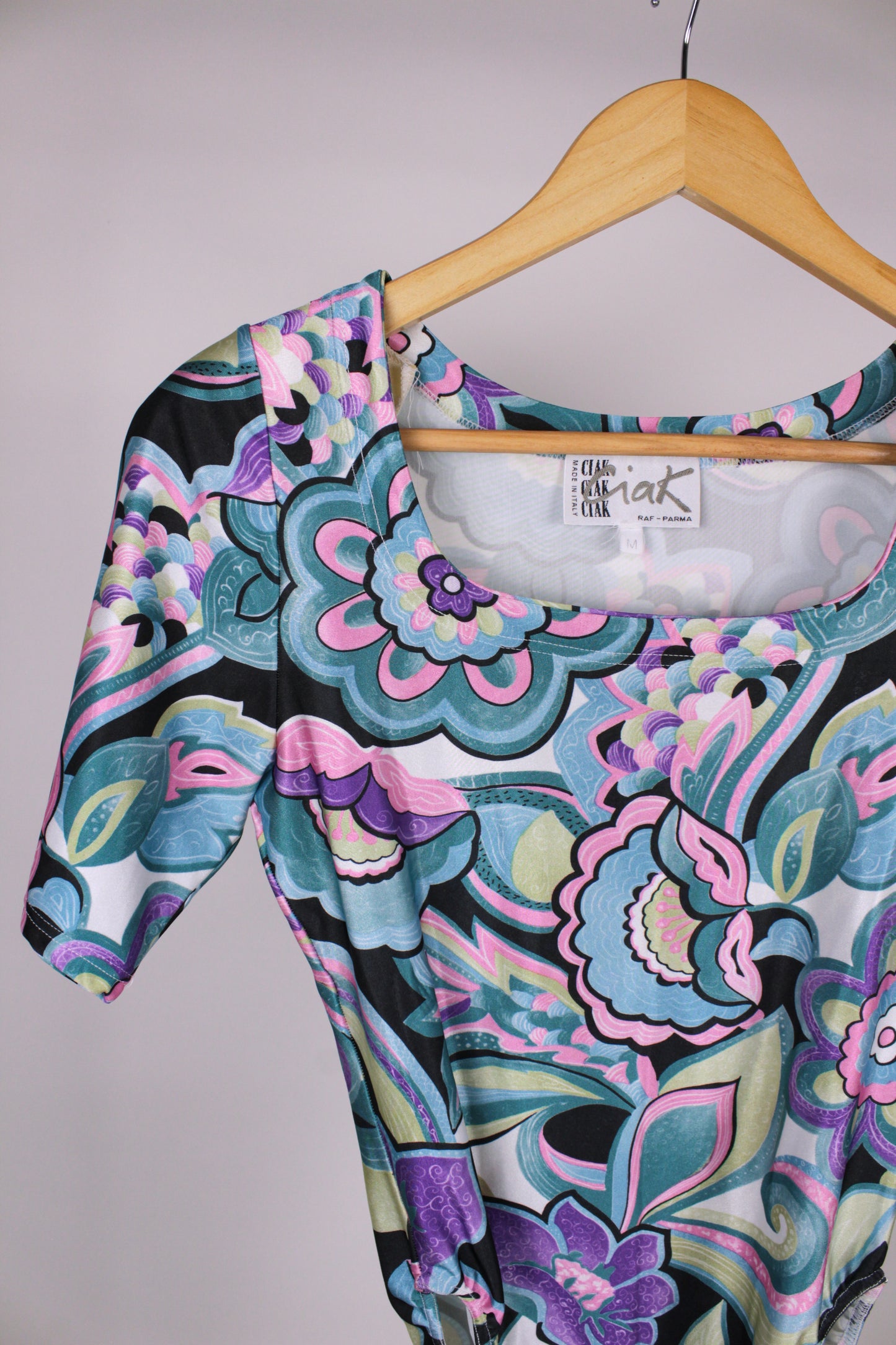 Body vintage fantasia floreale anni '90 – Made in Italy