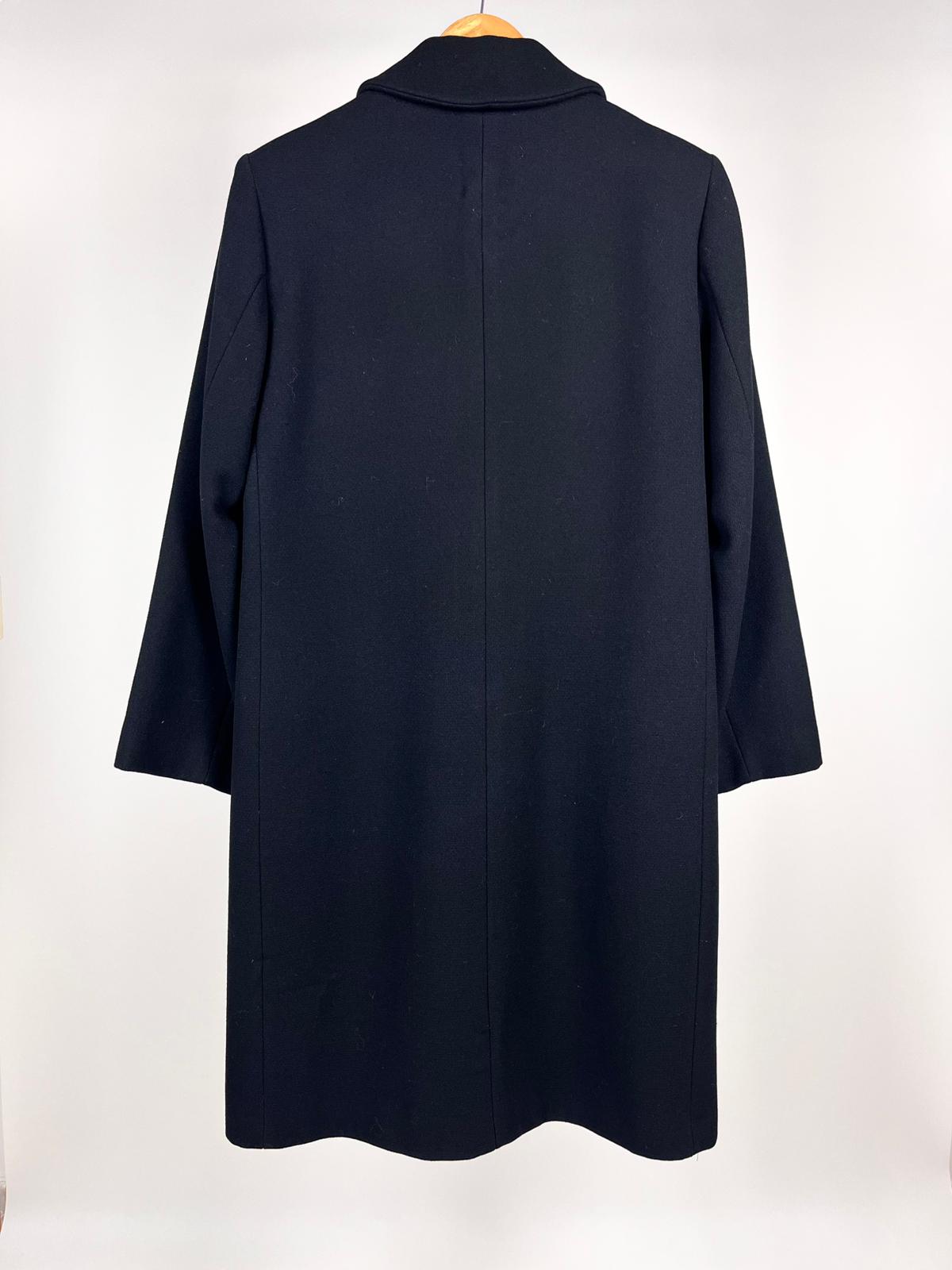 Cappotto Nero Lungo Donna Lana Vintage Made in Italy