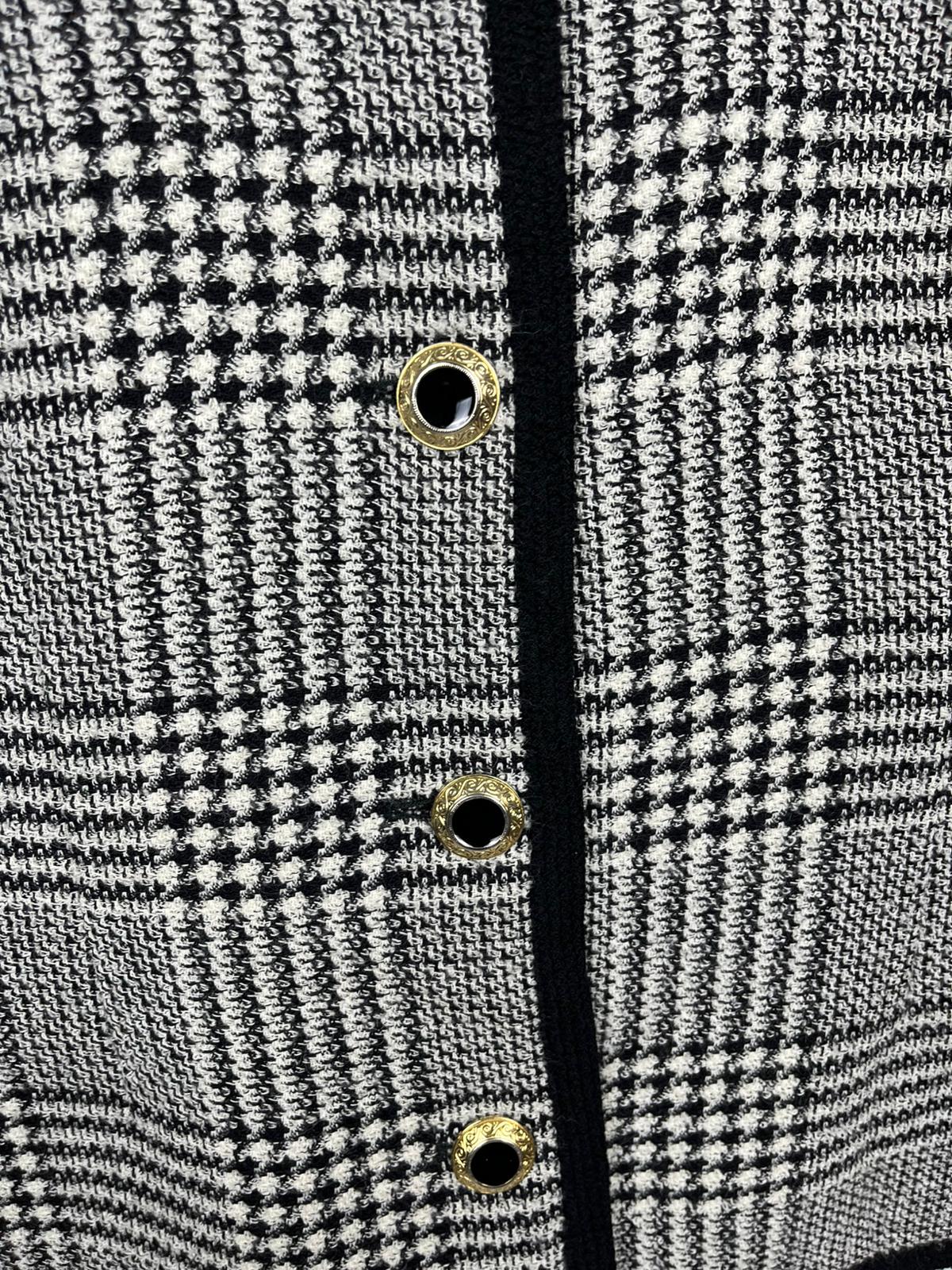Blazer Vintage Luisa Spagnoli Anni '80 a Quadri Bianco e Nero