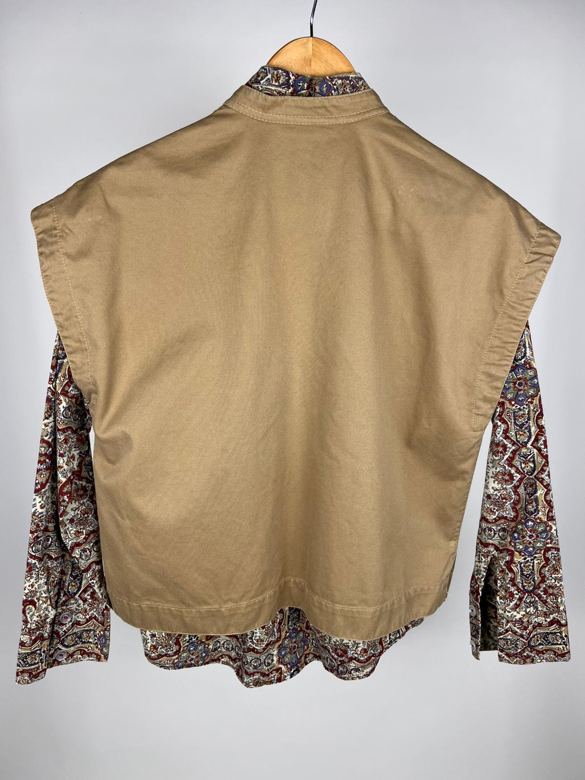 Gilet vintage in cotone beige minimal – anni ’90