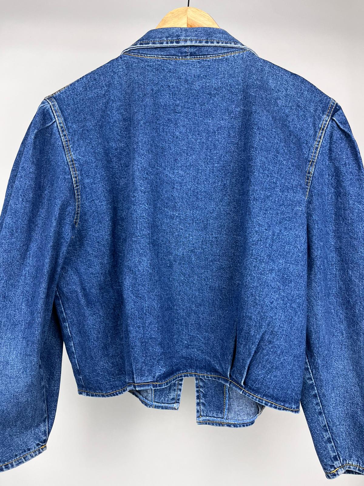 Giacca denim vintage crop anni ’90 stile blazer