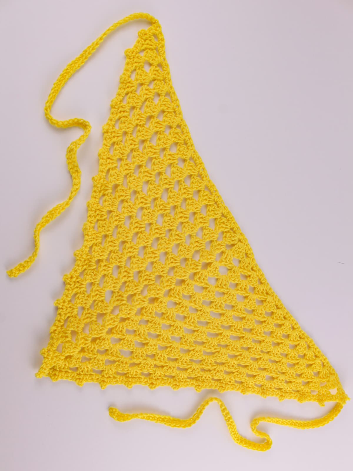 Bandana crochet handmade in cotone giallo