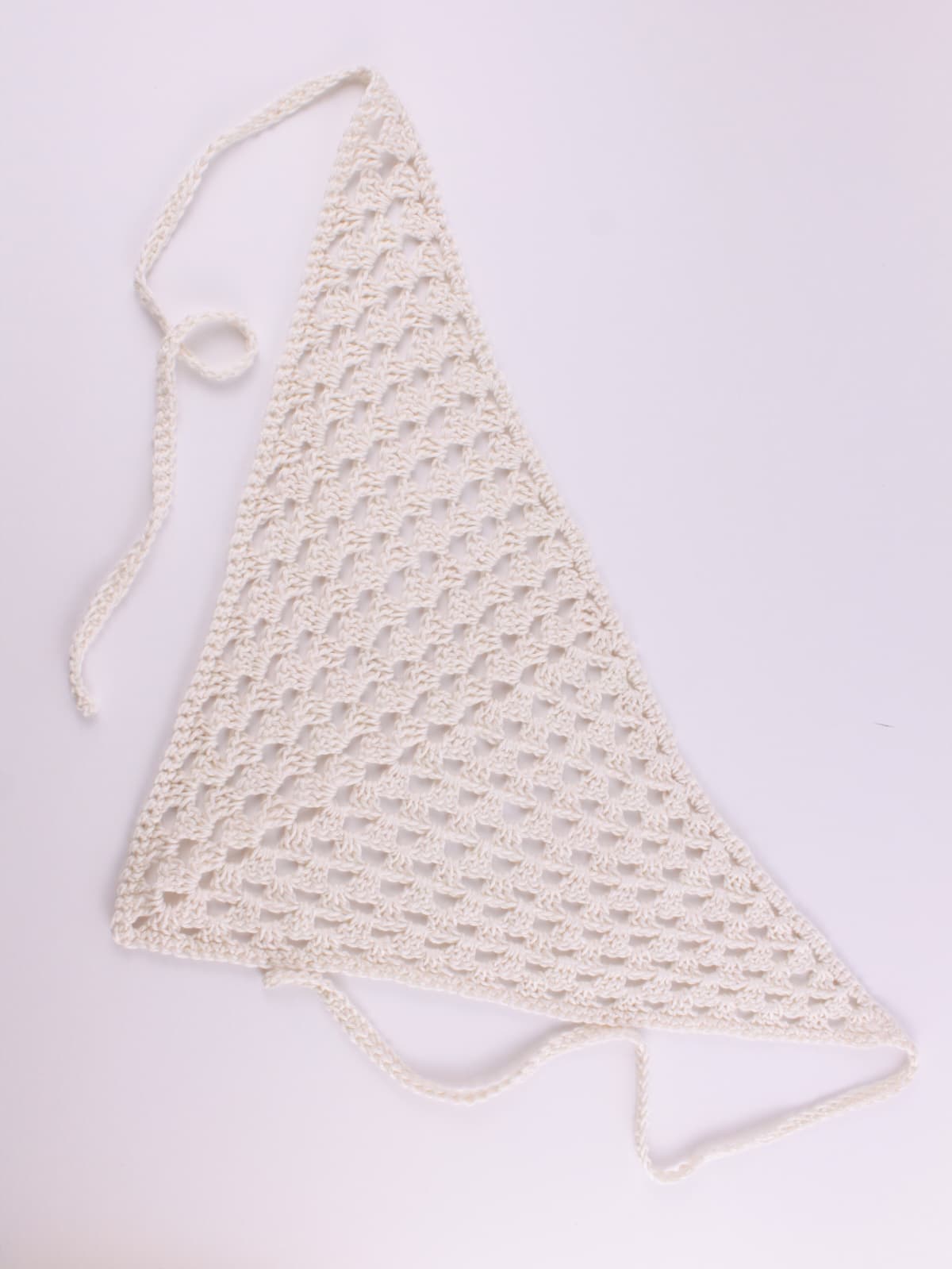 Bandana crochet handmade in cotone panna