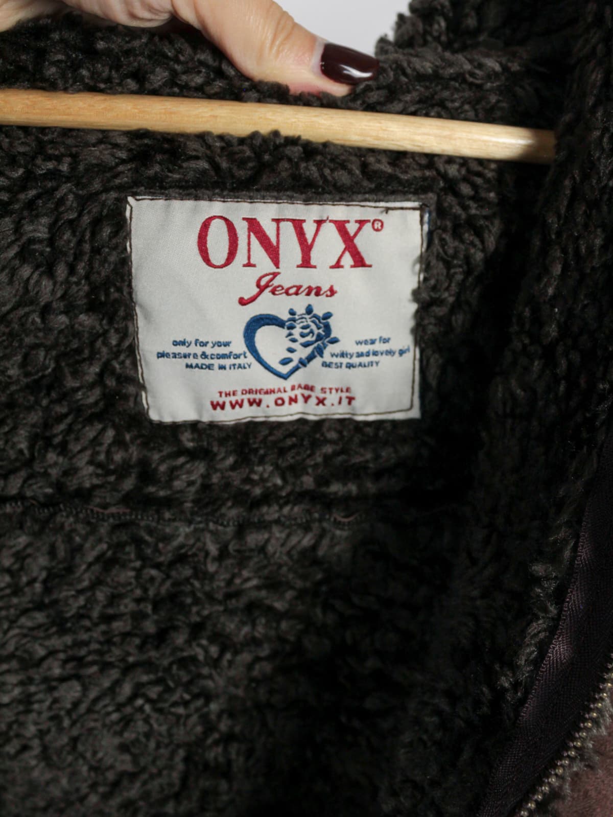 Giacca Vintage Onyx in Vera Pelle Scamosciata Marrone con Interno Caldo Effetto Pelliccia – Anni ’90