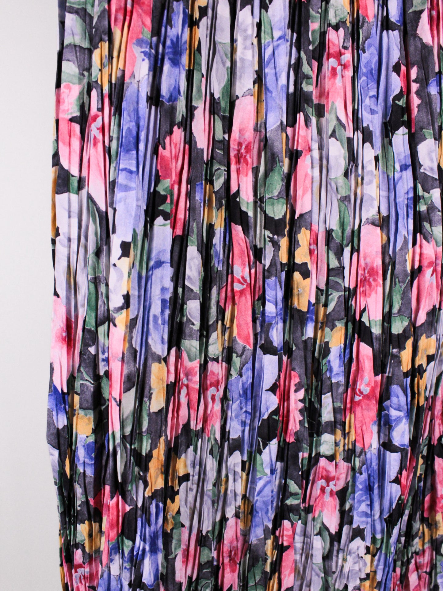 Gonna vintage plissé a fantasia floreale multicolor