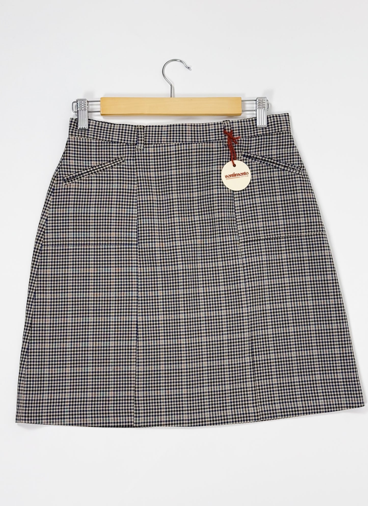 HOUNDSTOOTH CHECKED MINI SKIRT