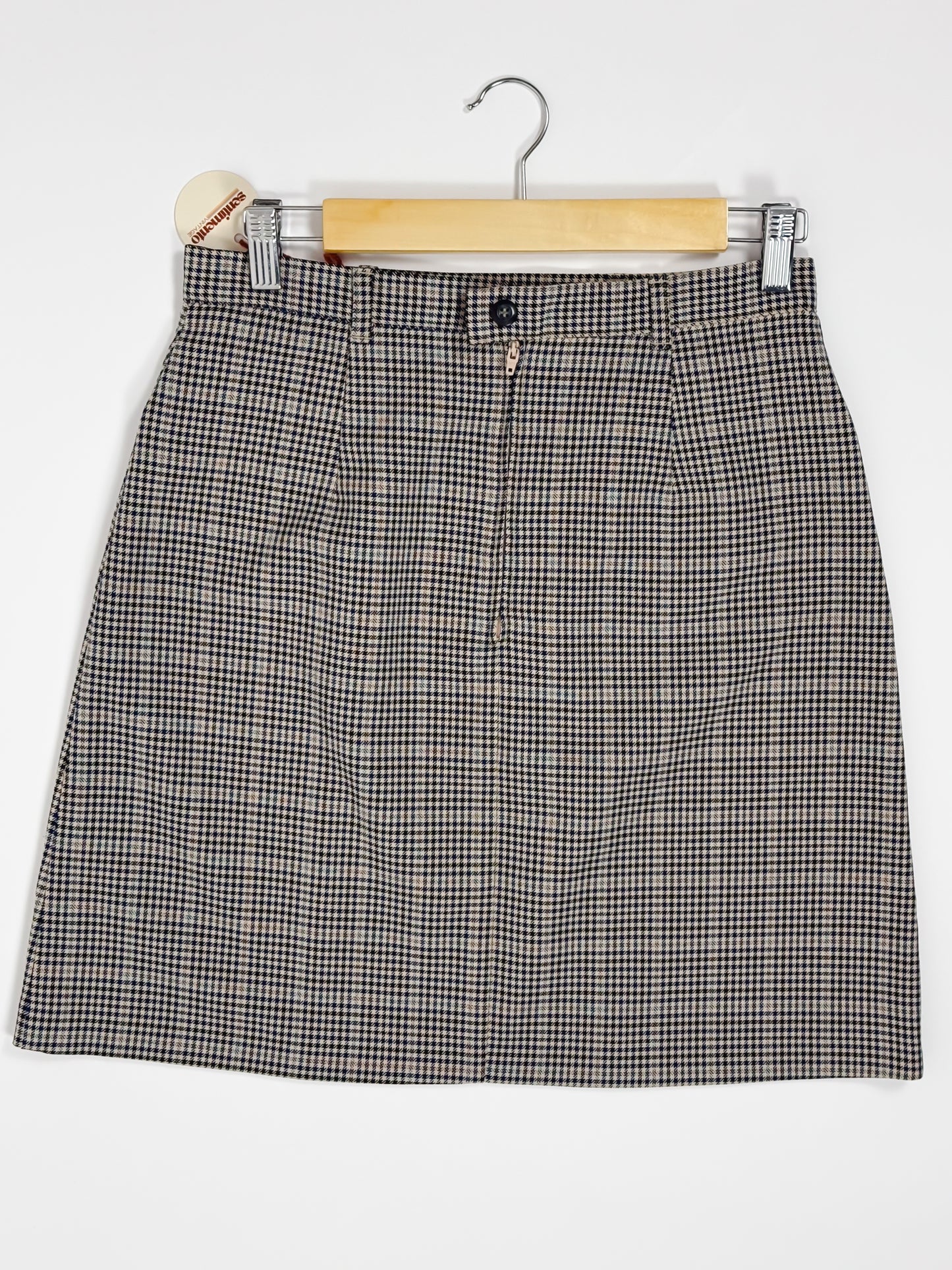 HOUNDSTOOTH CHECKED MINI SKIRT