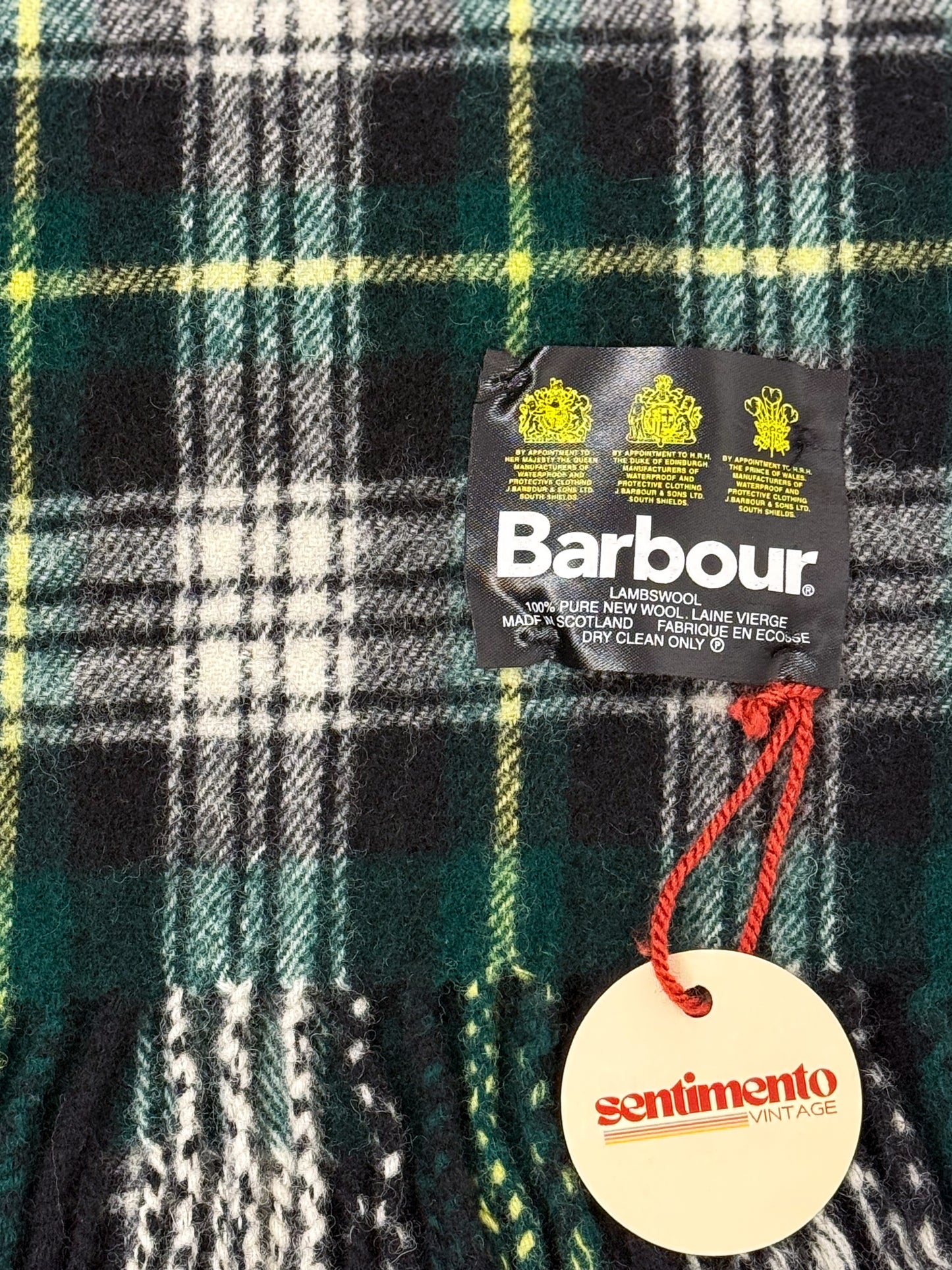 Sciarpa Barbour Tartan in Lana Vergine Made in Scotland - Verde