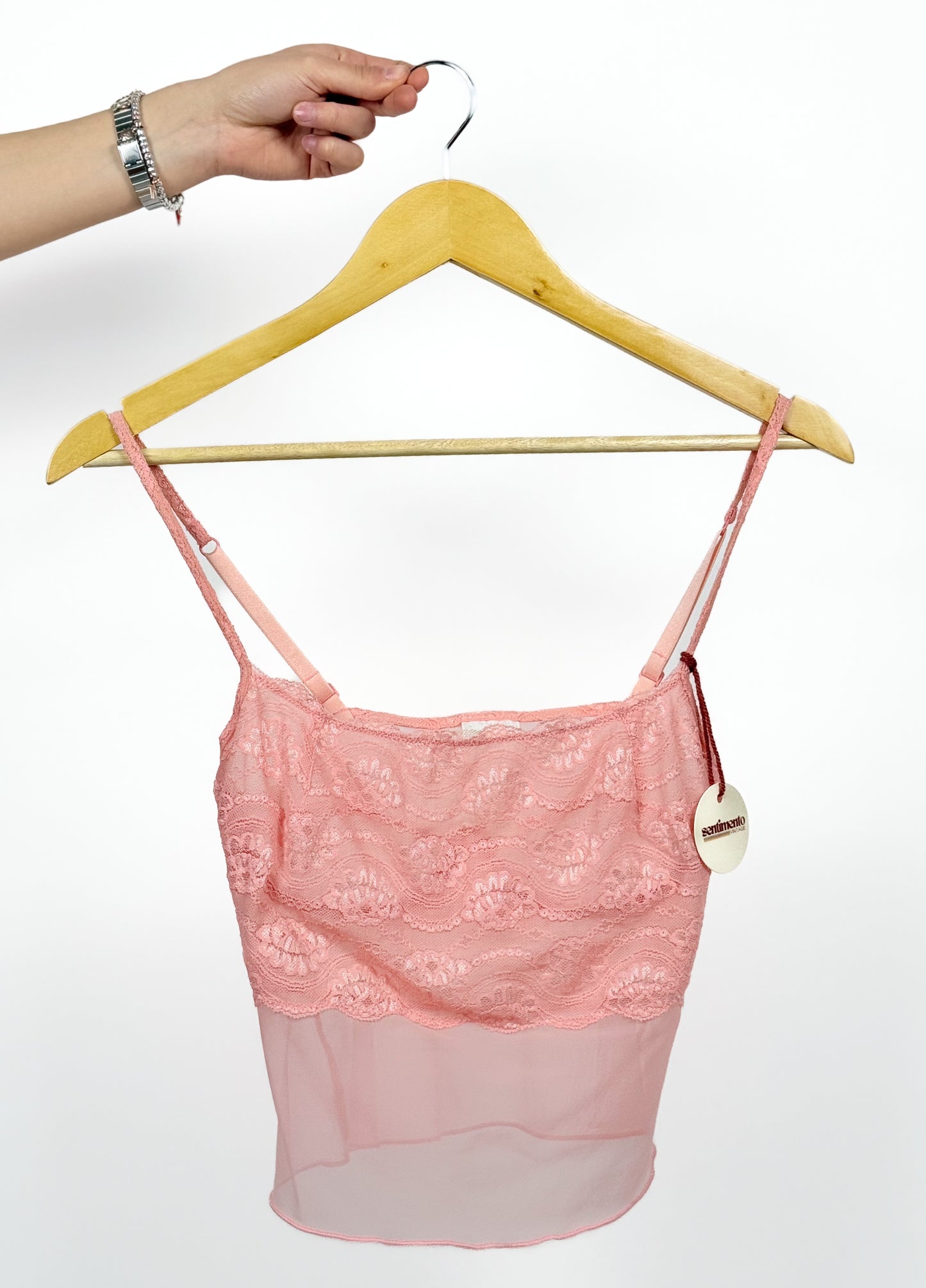 HAUT DE LINGERIE ROSE TRANSPARENT
