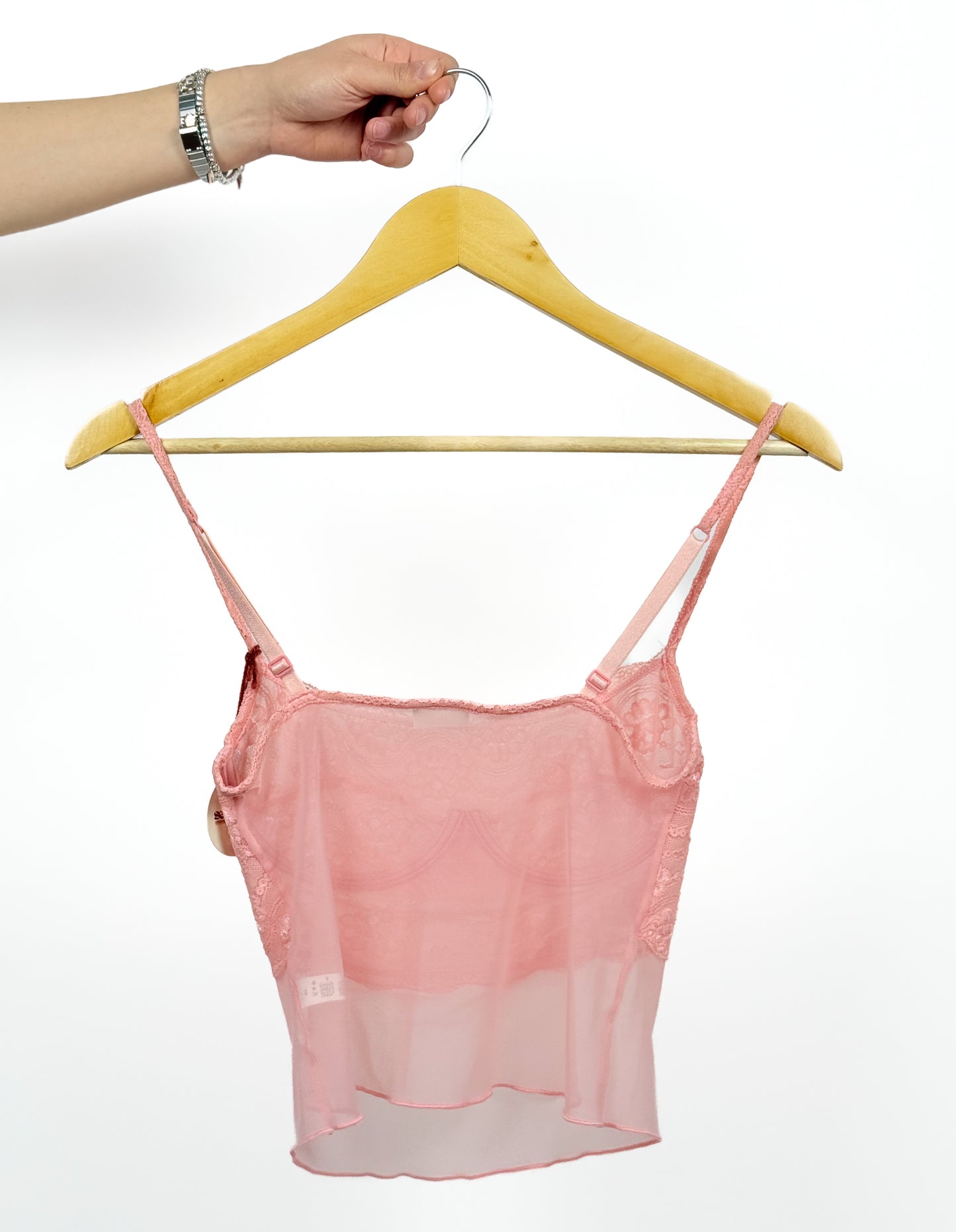 HAUT DE LINGERIE ROSE TRANSPARENT