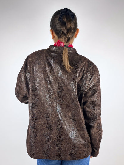 Camicia Scamosciata Marrone Vintage