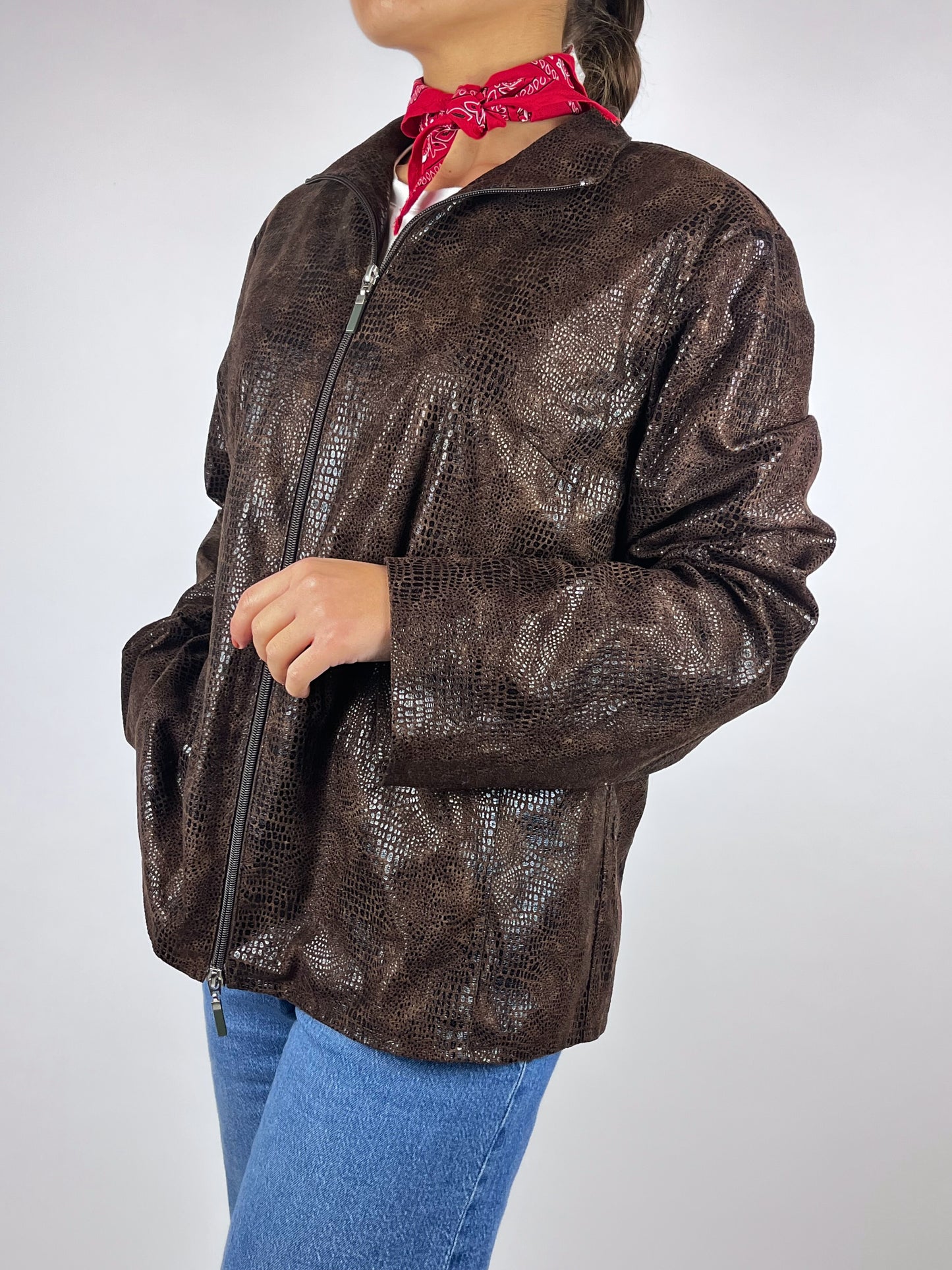 Camicia Scamosciata Marrone Vintage