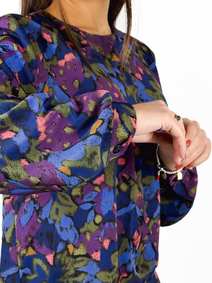 Camicia Vintage Donna Fantasia Floreale Sartoriale Made in Italy