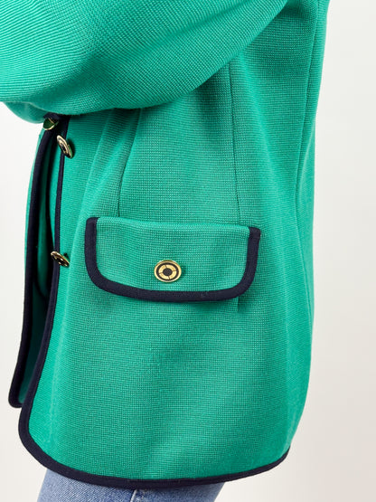 Completo Vintage Luisa Spagnoli Gilet e Blazer in Lana Verde - Made in Italy