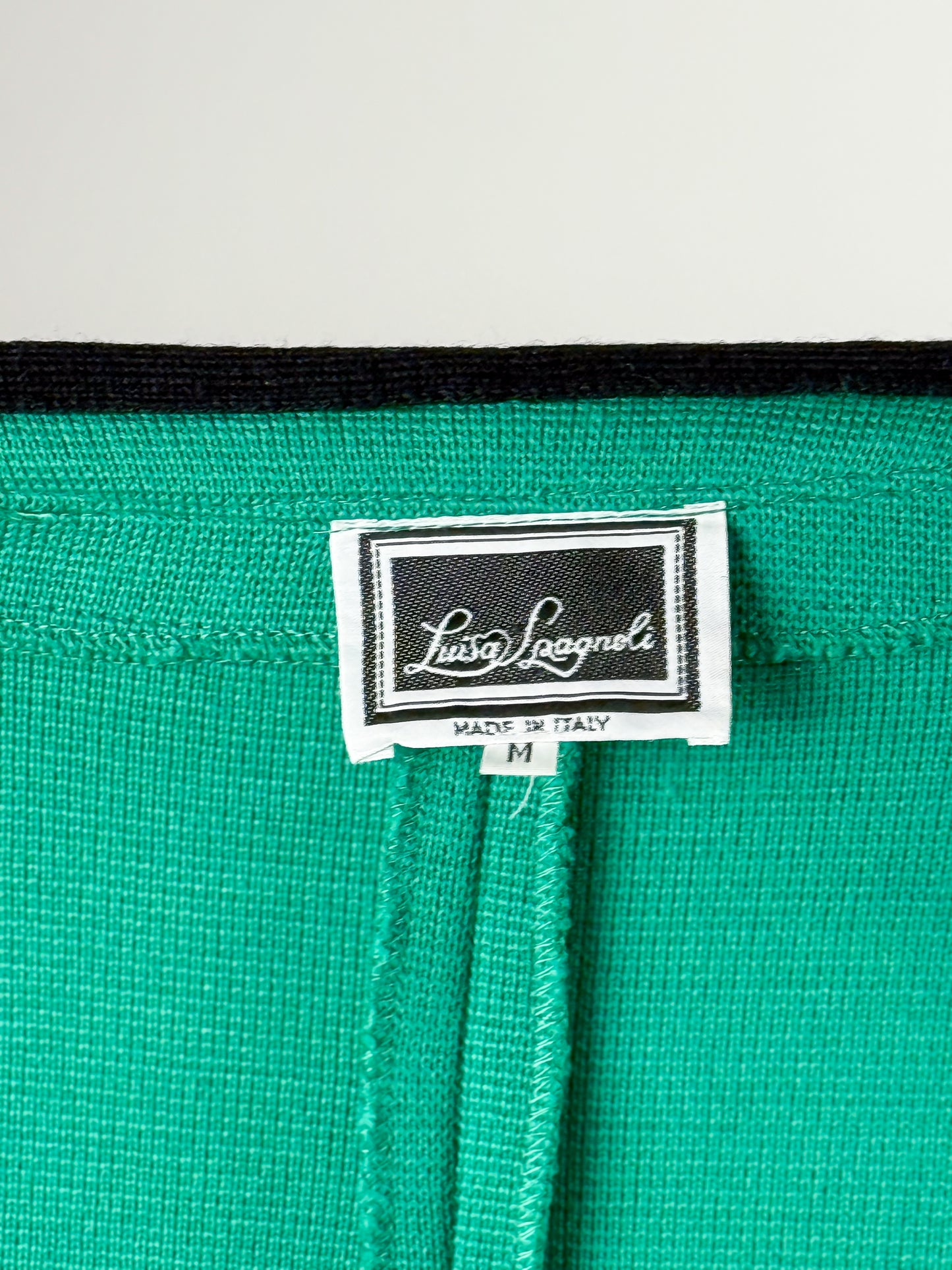 Completo Vintage Luisa Spagnoli Gilet e Blazer in Lana Verde - Made in Italy