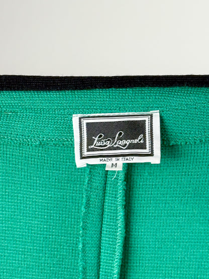 Completo Vintage Luisa Spagnoli Gilet e Blazer in Lana Verde - Made in Italy