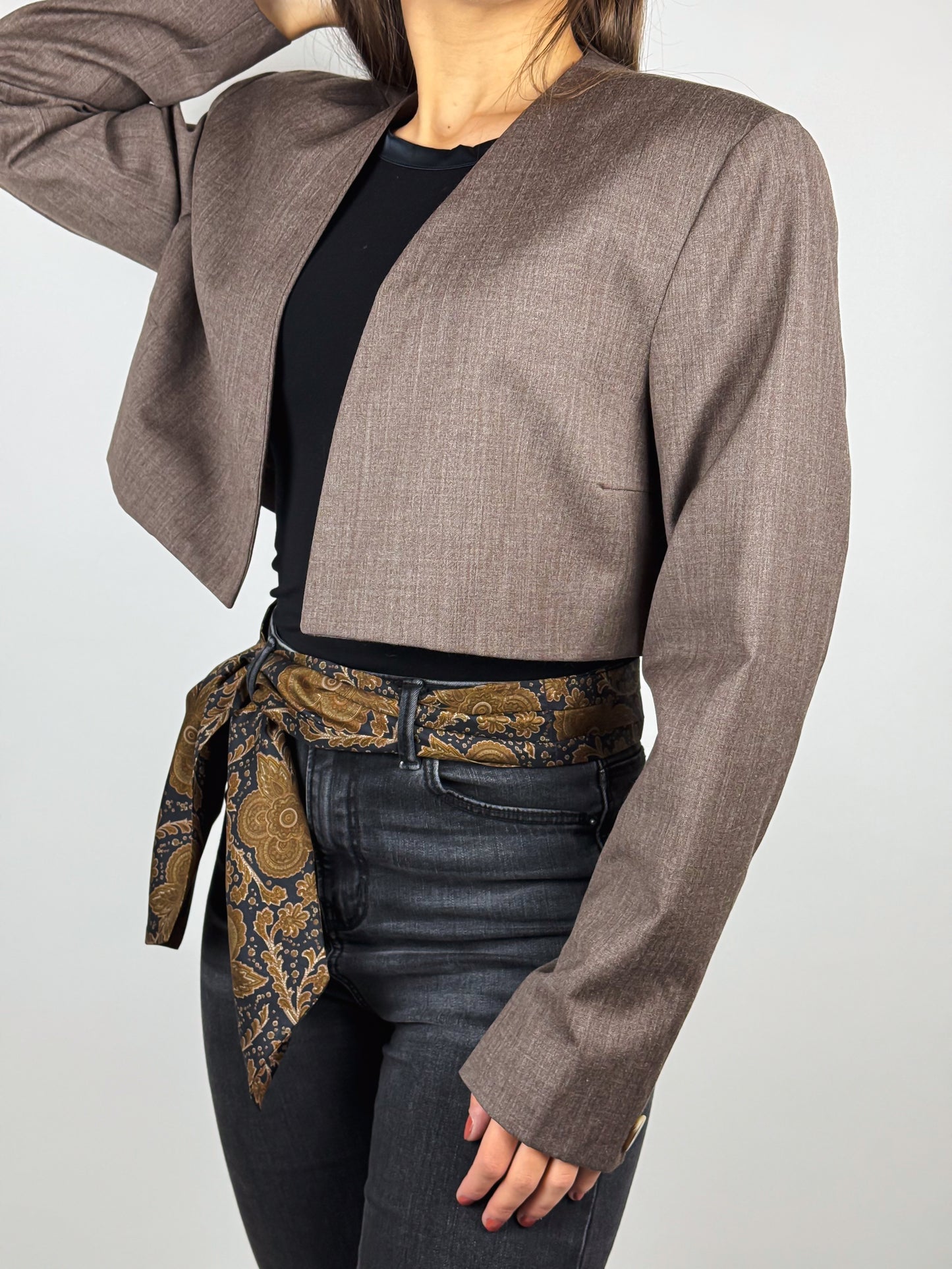 Blazer Donna Pura Lana Vintage Crop