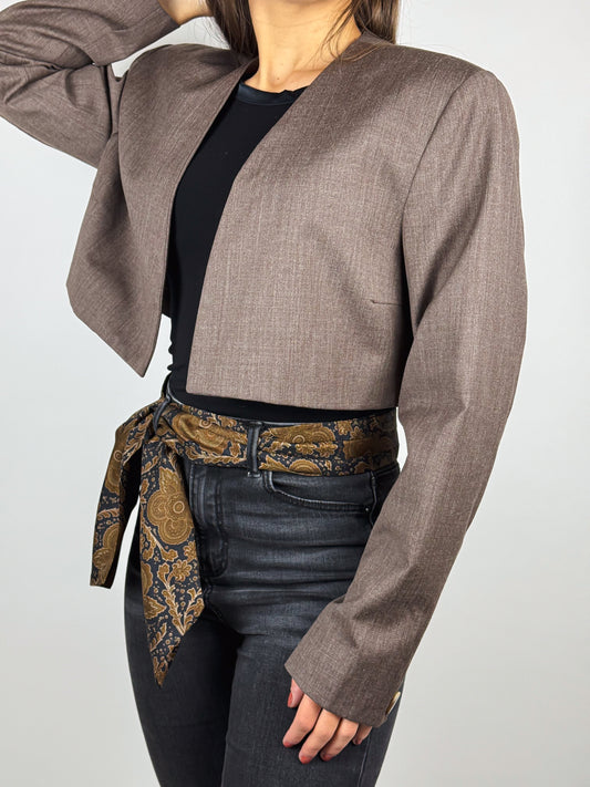 Blazer Donna Pura Lana Vintage Crop