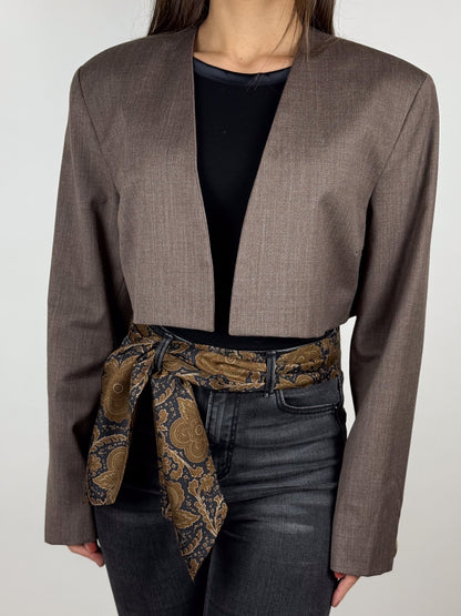 Blazer Donna Pura Lana Vintage Crop