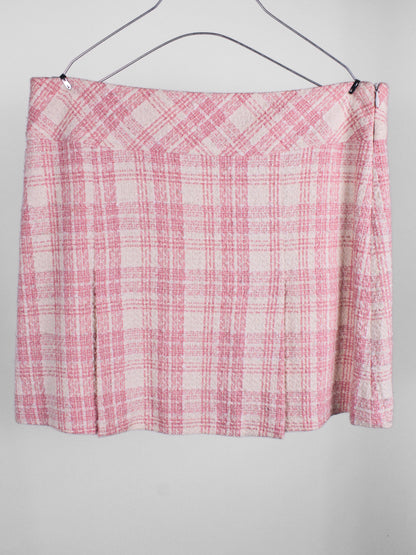 Completo Vintage Donna Y2K Rosa Check – Giacca e Minigonna IT 40