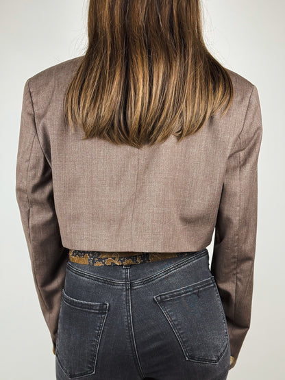 Blazer Donna Pura Lana Vintage Crop